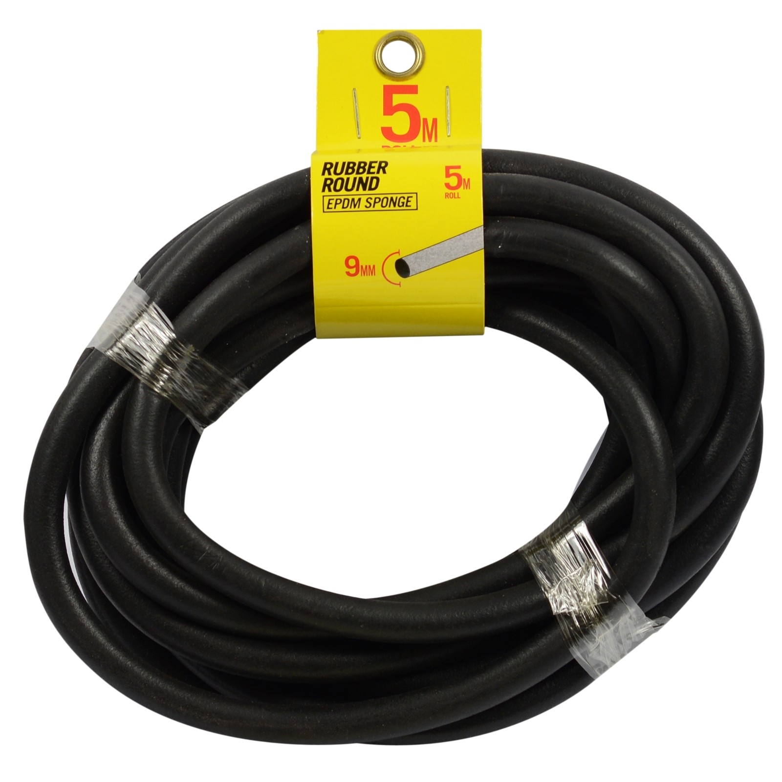 Moroday 9mm x 5m Black Round Rubber Sponge