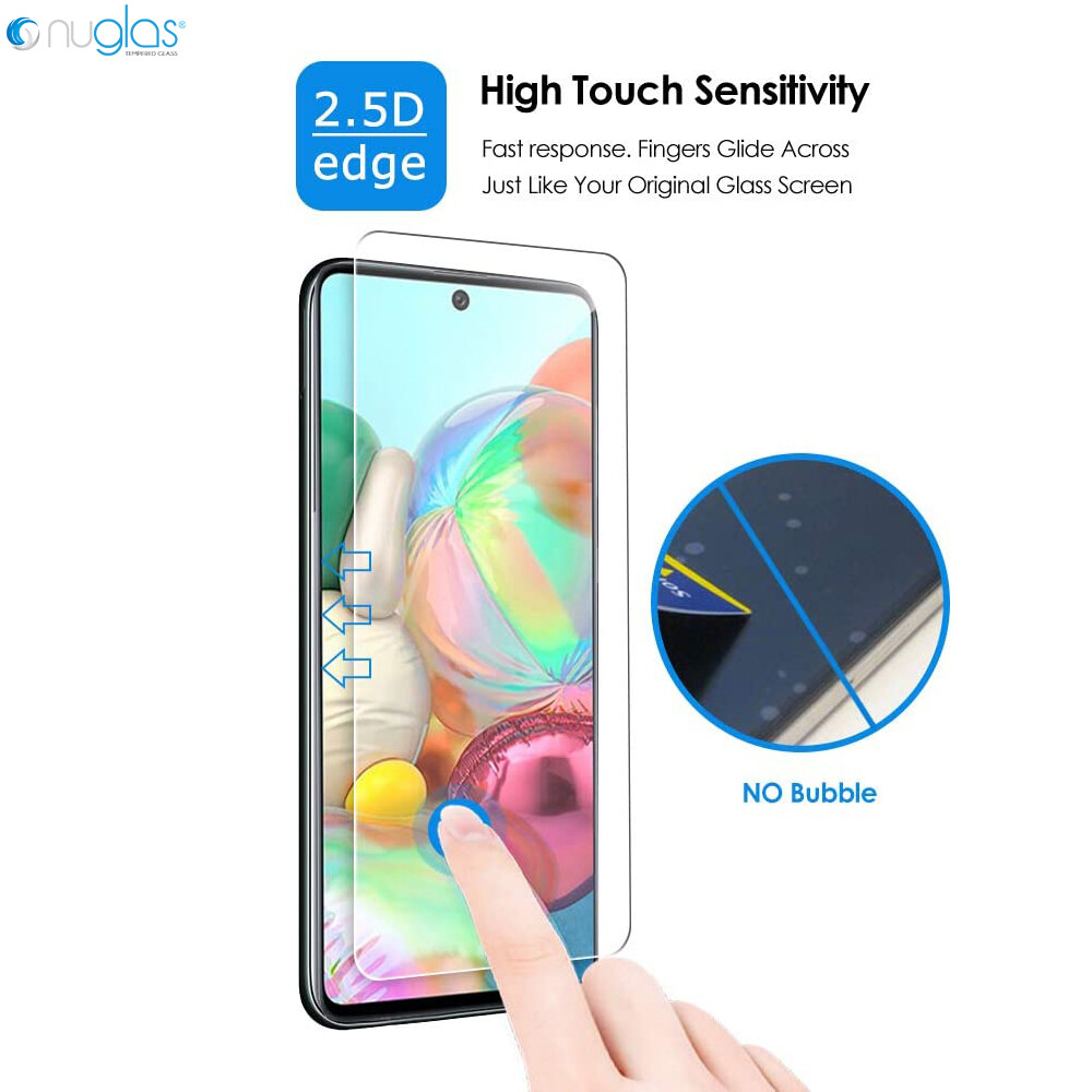 Nuglas Screen Protector Samsung A71/A21s Flat Clear Tempered Glass Full Cover
