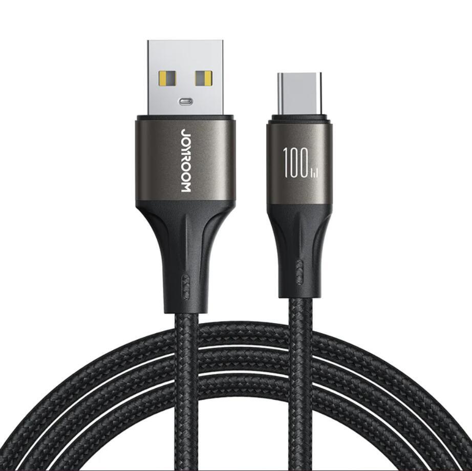 Joyroom Phone Cable USB-A to Type-C 1.2M 100W Super Fast Charge Data Black