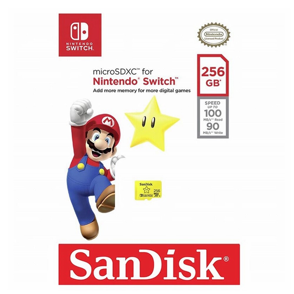 SanDisk Nintendo Switch MicroSD 256GB SDXC Class 10 Memory Card Licensed