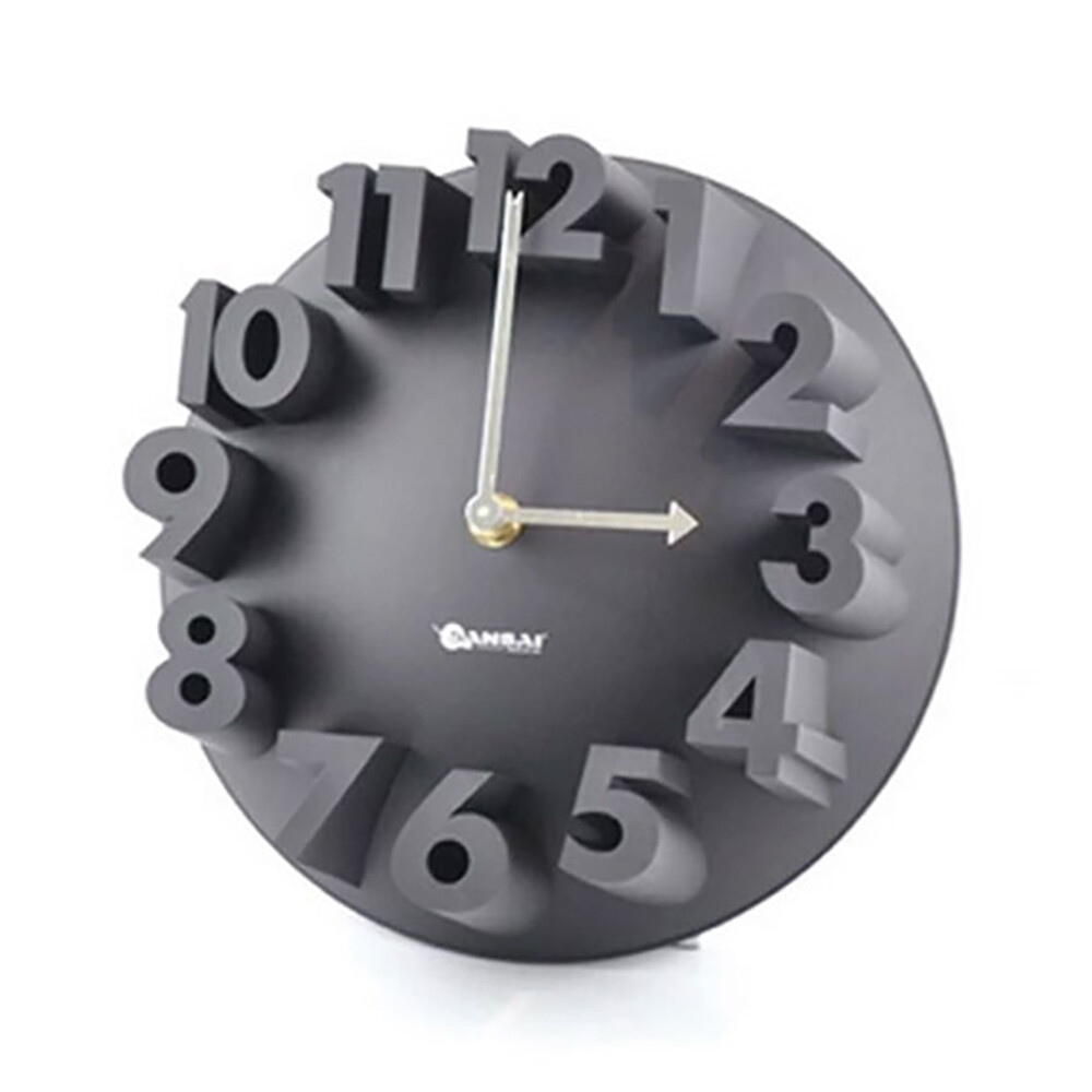 GENERIC CR-809W 3D Modern Round Wall Clock 22cm Quartz Battery Analogue