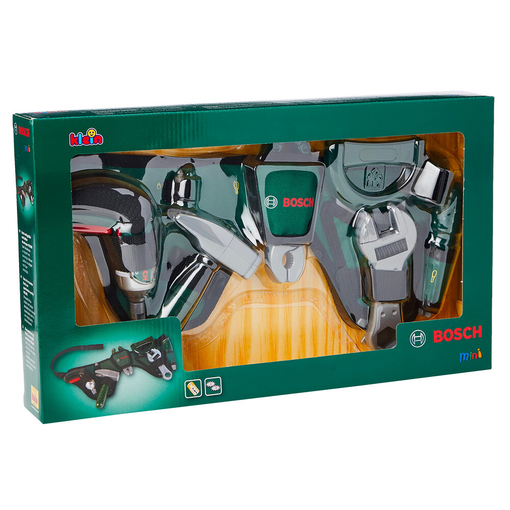 Bosch ATK8313 8pc Tool Belt Set Driver Construction Play Toy Multicoloured 3y