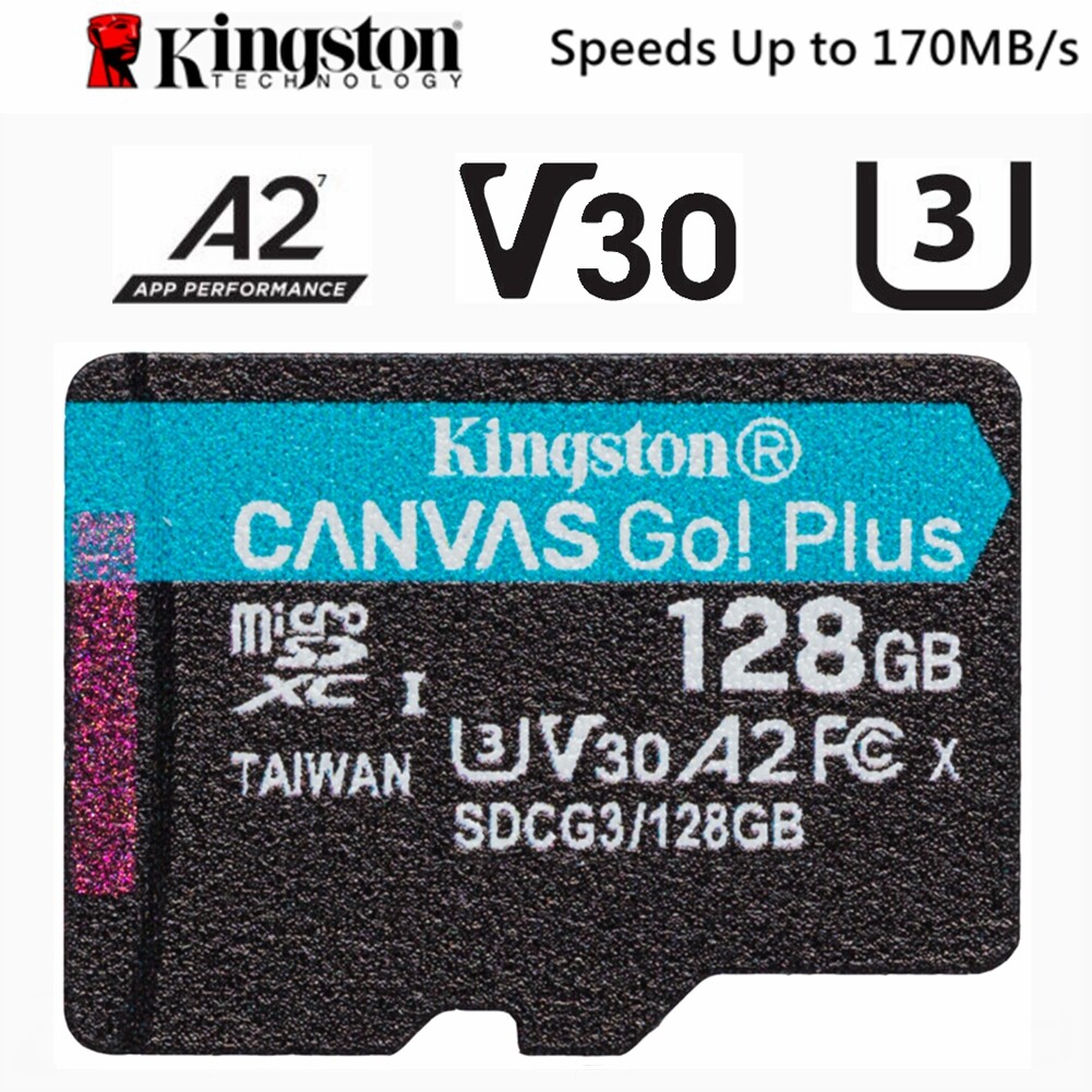Kingston Canvas Go Plus Micro SD Card 128GB SDXC U3 A2 170Mb/s 4K
