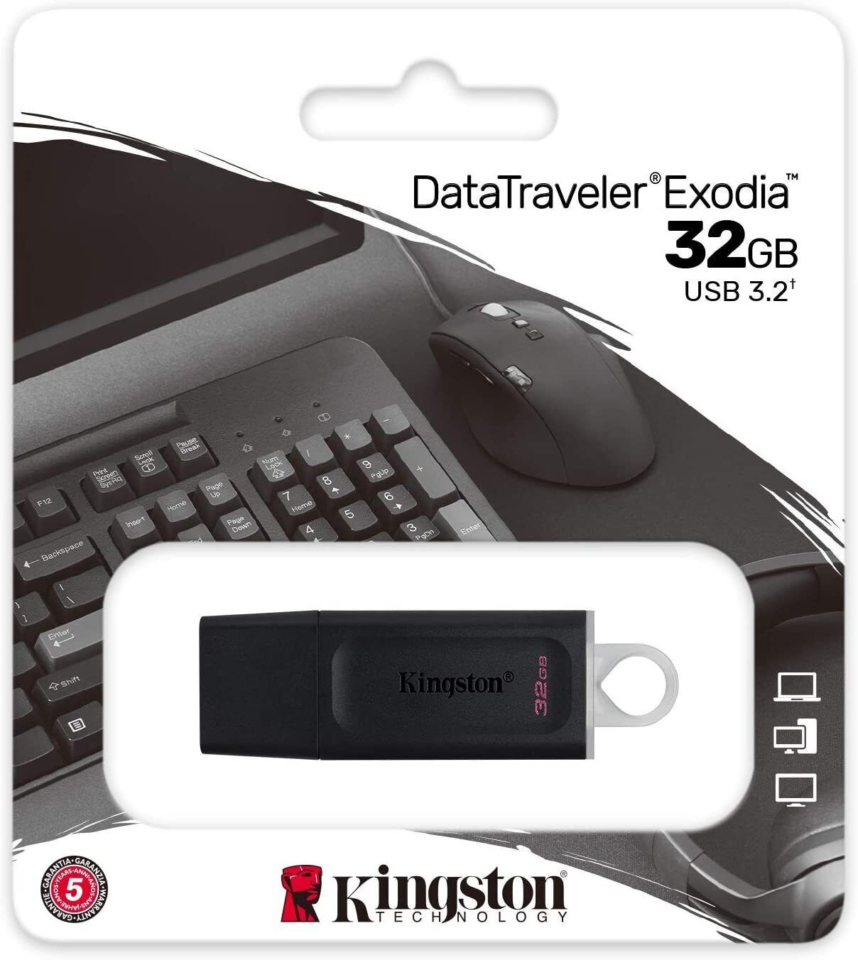 Kingston Exodia USB Flash Drive 32GB 3.0 100mb/s DT100G3/32GB