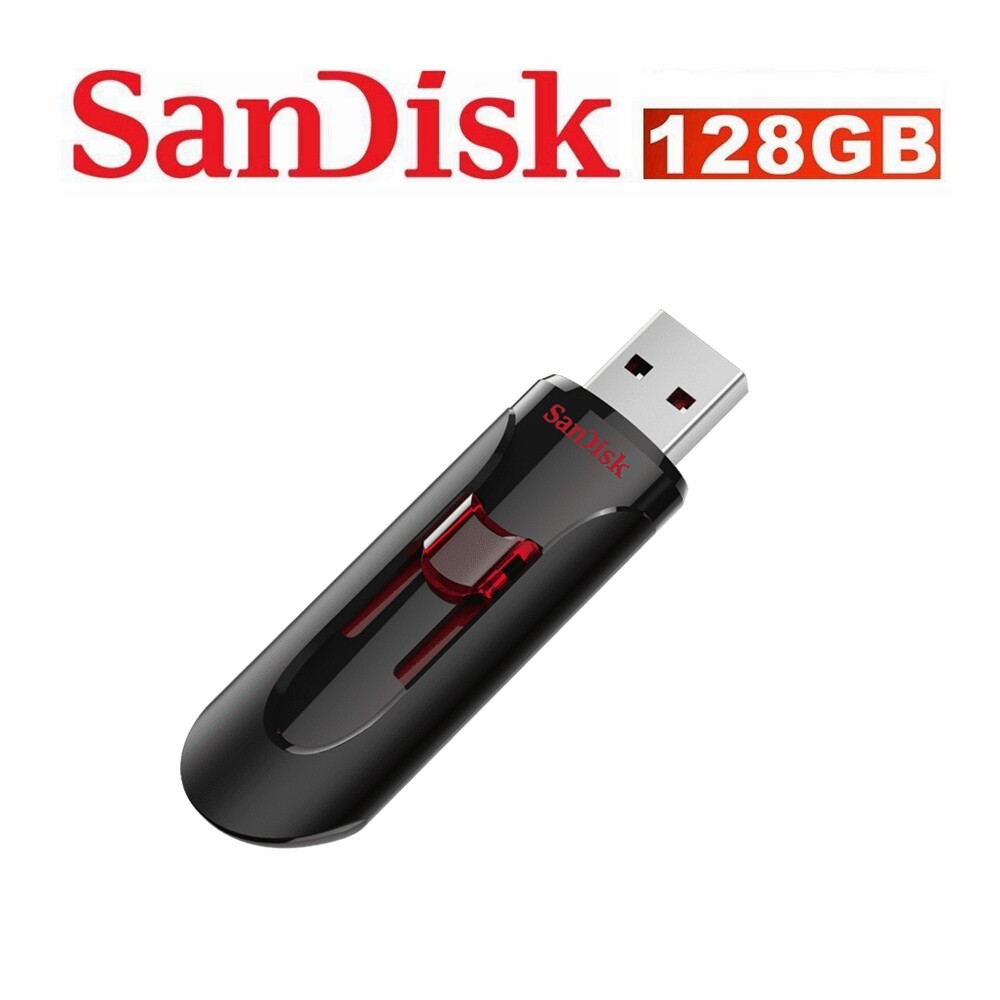 SanDisk Cruzer Glide 3.0 USB Flash Drive 128GB CZ600 PC Mac Laptop Black