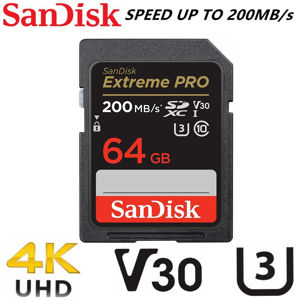 SanDisk Extreme PRO SD 64GB Memory Card DSLR 4K UHD Video Camera