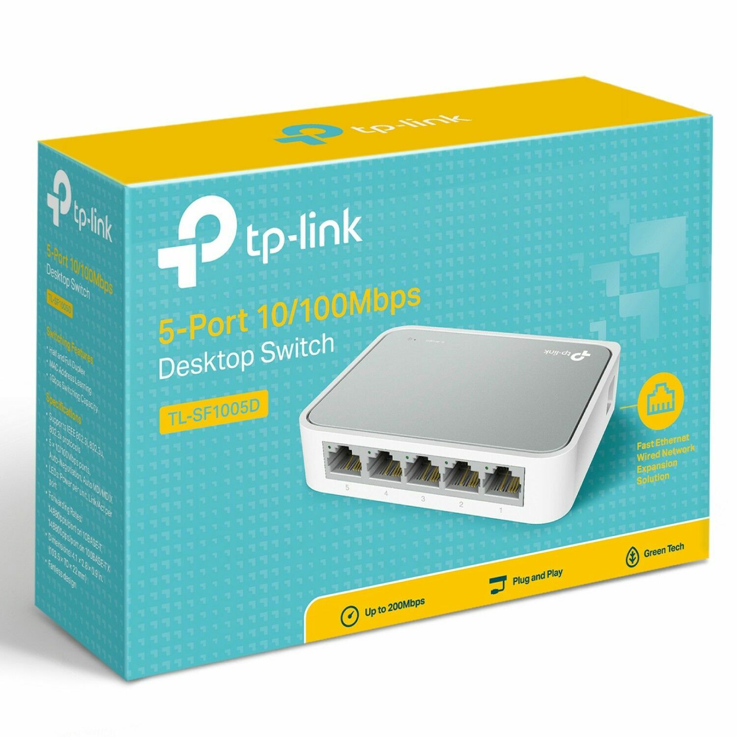 TP-Link TL-SF1005D 5 Port 10/100Mbps Ethernet Network Desktop Switch