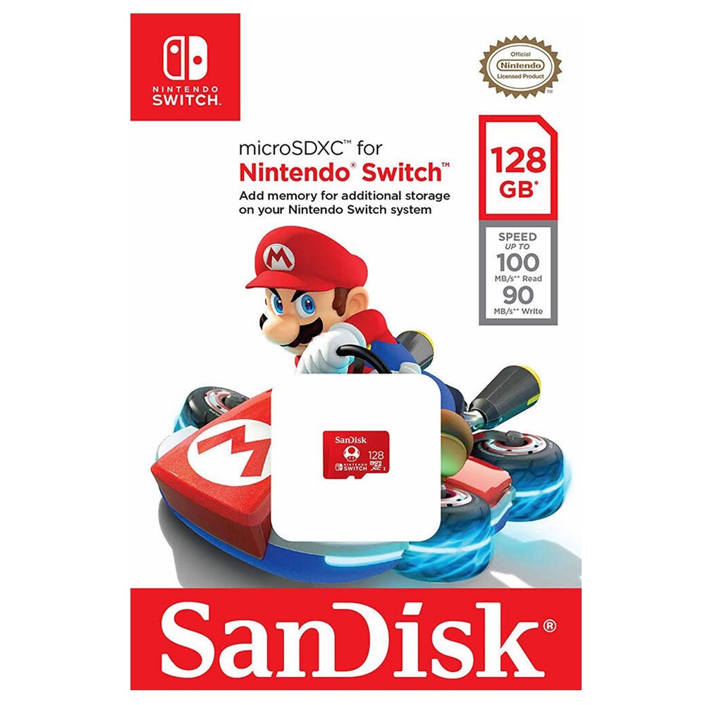 SanDisk Nintendo Switch MicroSD 128GB SDXC Memory Card Class 10 100MBs