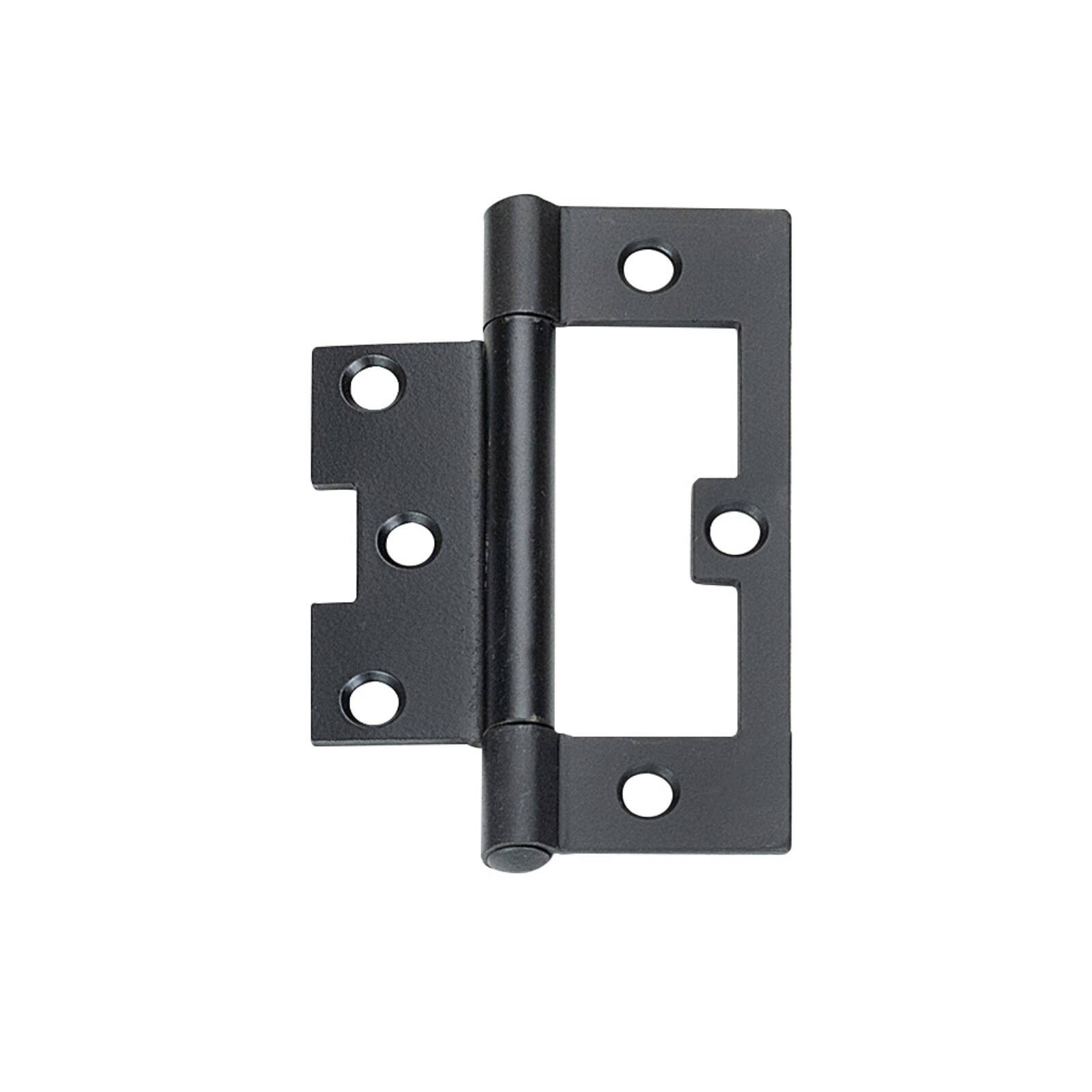 Delf 100mm Black Fixed Pin Non Mortise Hinge - 12 pieces