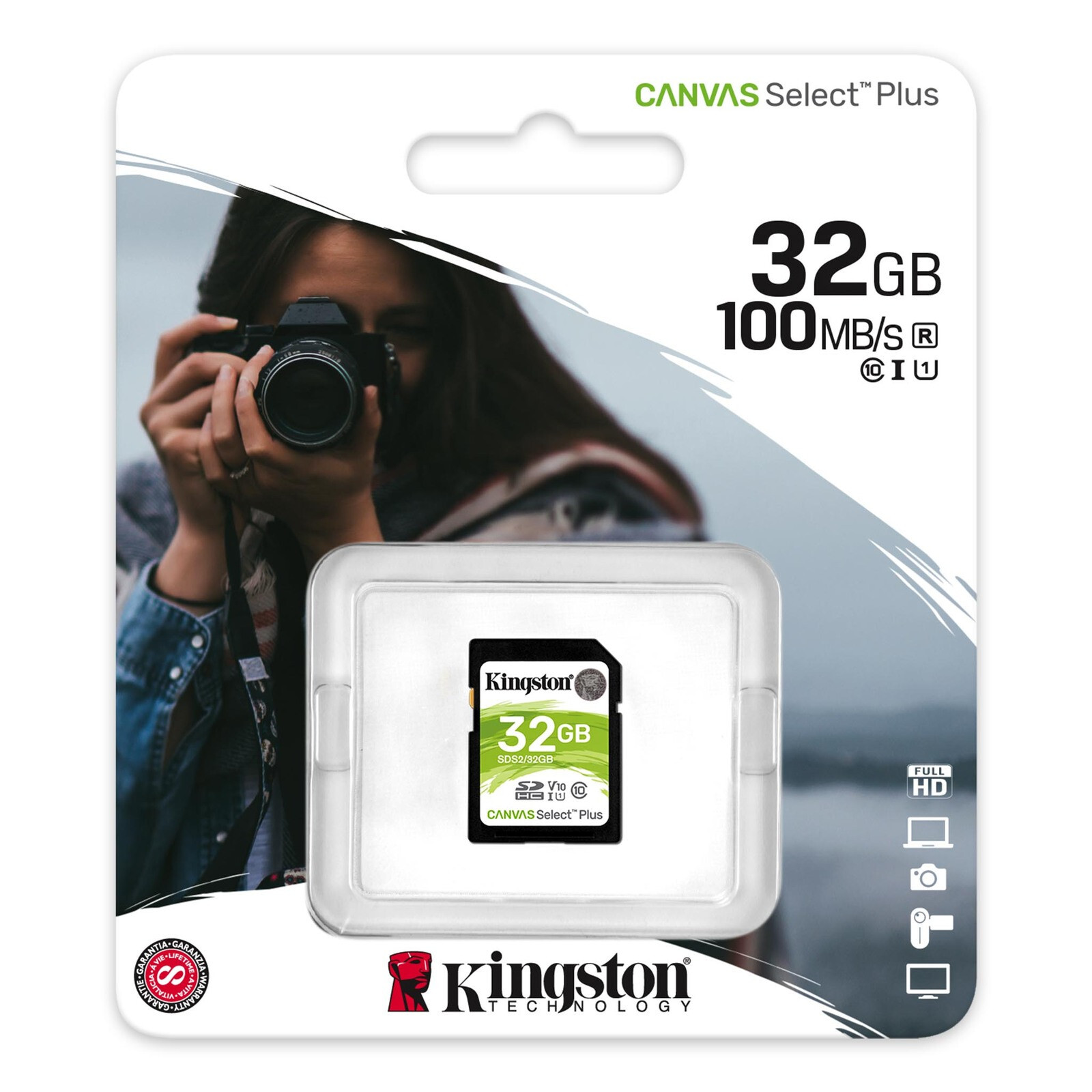 Kingston 32GB SDHC UHS-I Class 10 Memory Card SDS/32GB HD DSLR Camera