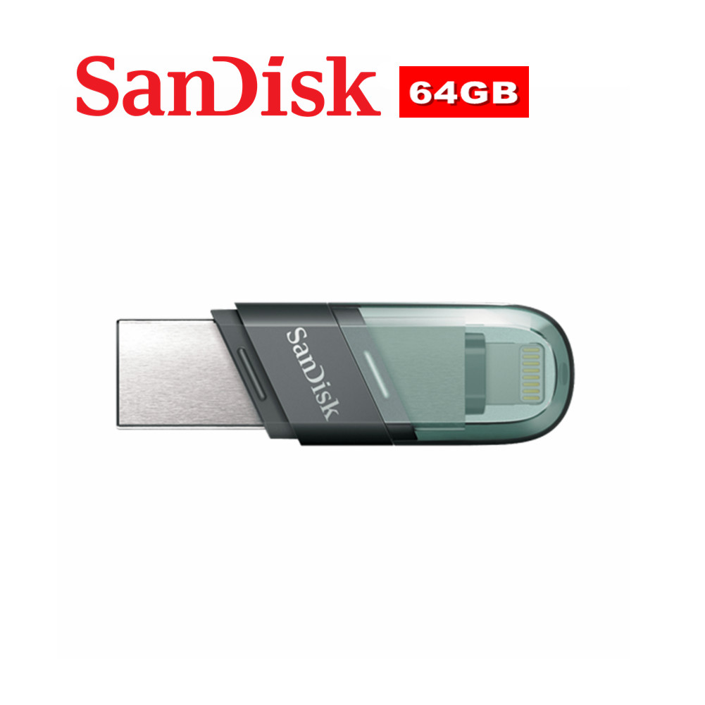 SanDisk iXPand Flash Drive Flip 64GB USB 3.1 for iPhone Mac Type-A PCs