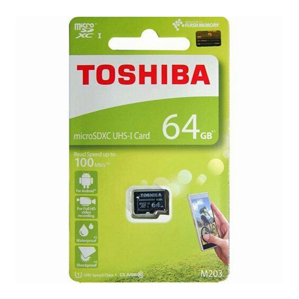 Toshiba M203 64GB MicroSD Card UHS-I Class 10 100Mbs Mobile Tablet Memory