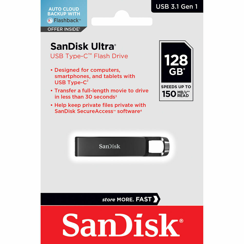 SanDisk Ultra 128GB Type-C USB Flash Drive Memory Stick SDCZ460-128G