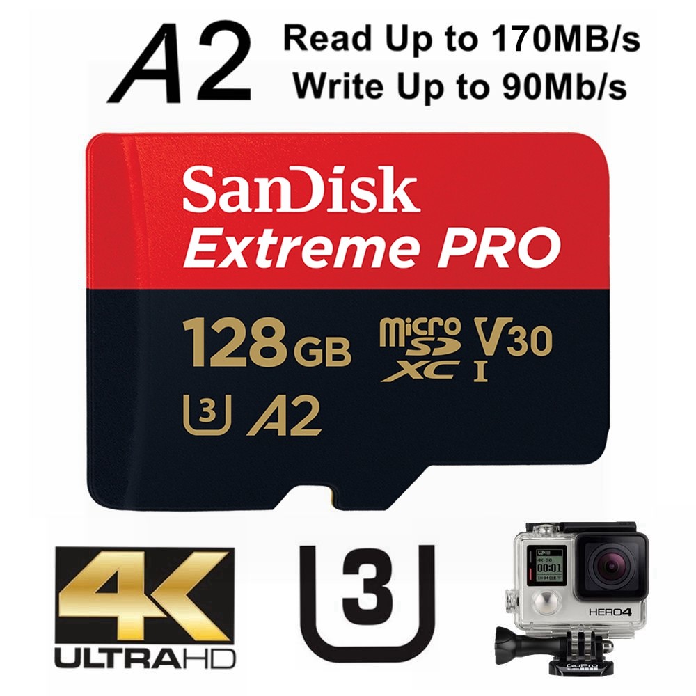 SanDisk Extreme Pro 128GB Micro SD Memory Card Class 10 A2 170MB/s 4K