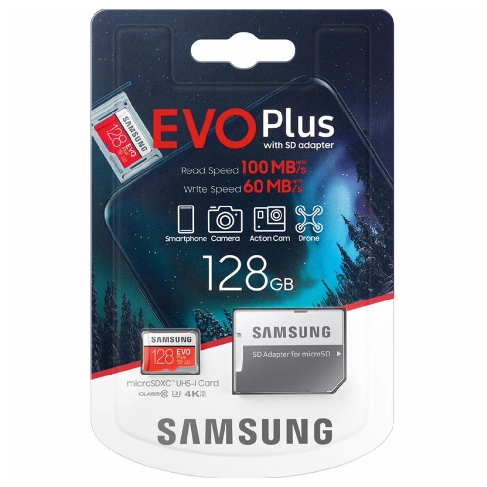 Samsung Evo Plus 128GB Micro SD Card microSDXC UHS-I Class10 U3 4K 100MB