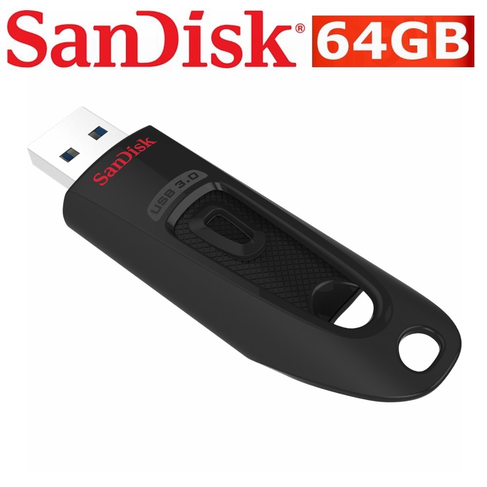 SanDisk Ultra USB Flash Drive 64GB USB 3.0 CZ48 100MB/s PC Mac Pen