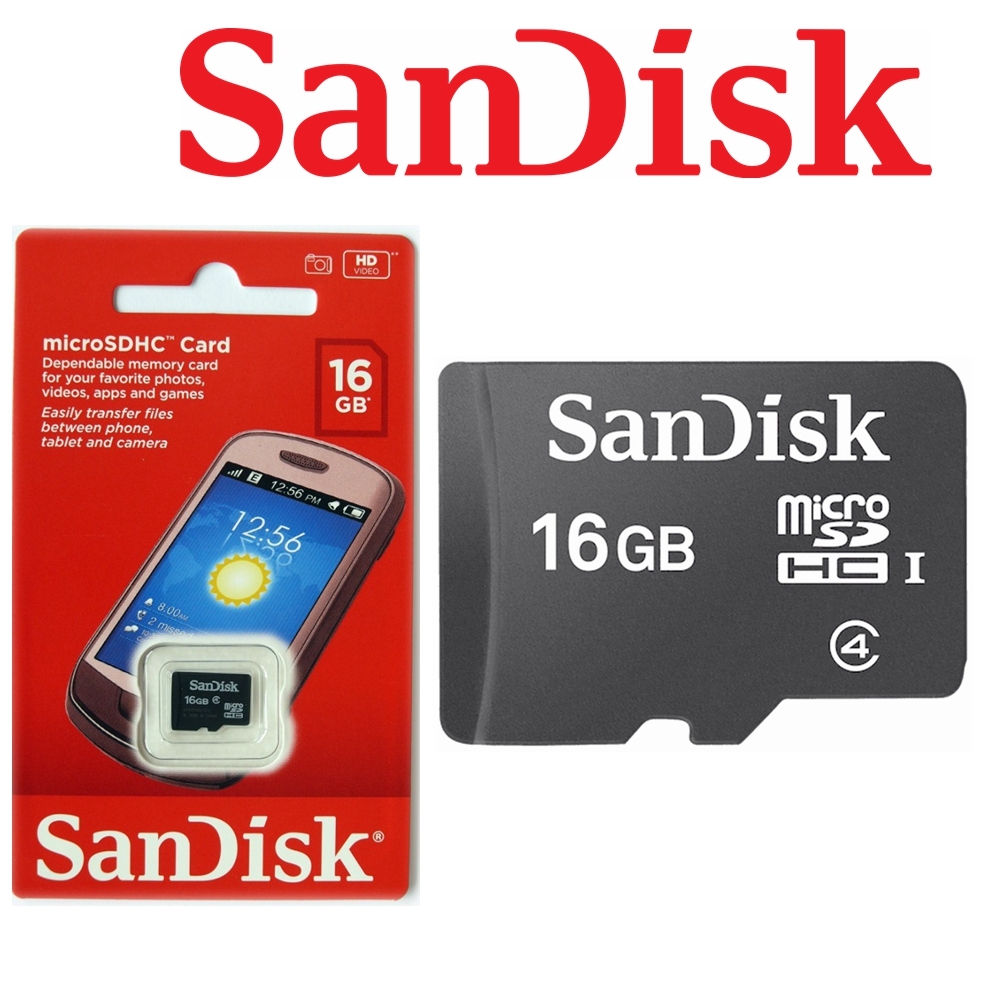 SanDisk MicroSDHC 16GB Class 4 SD Card SDSDQM-016G-BQ35 Android Phone