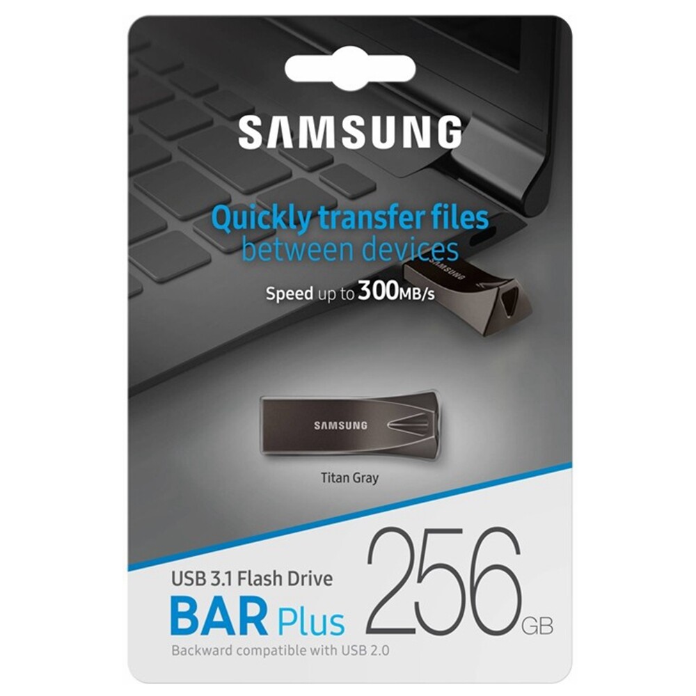 Samsung Bar Plus USB 3.1 Flash Drive 256GB Gray 300Mbs MUF-256BE4