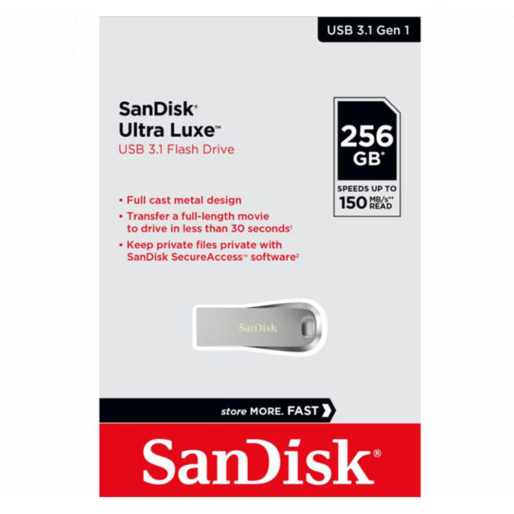SanDisk UltraLuxe CZ74 256GB USB 3.1 Flash Drive 150Mb/s PC Mac