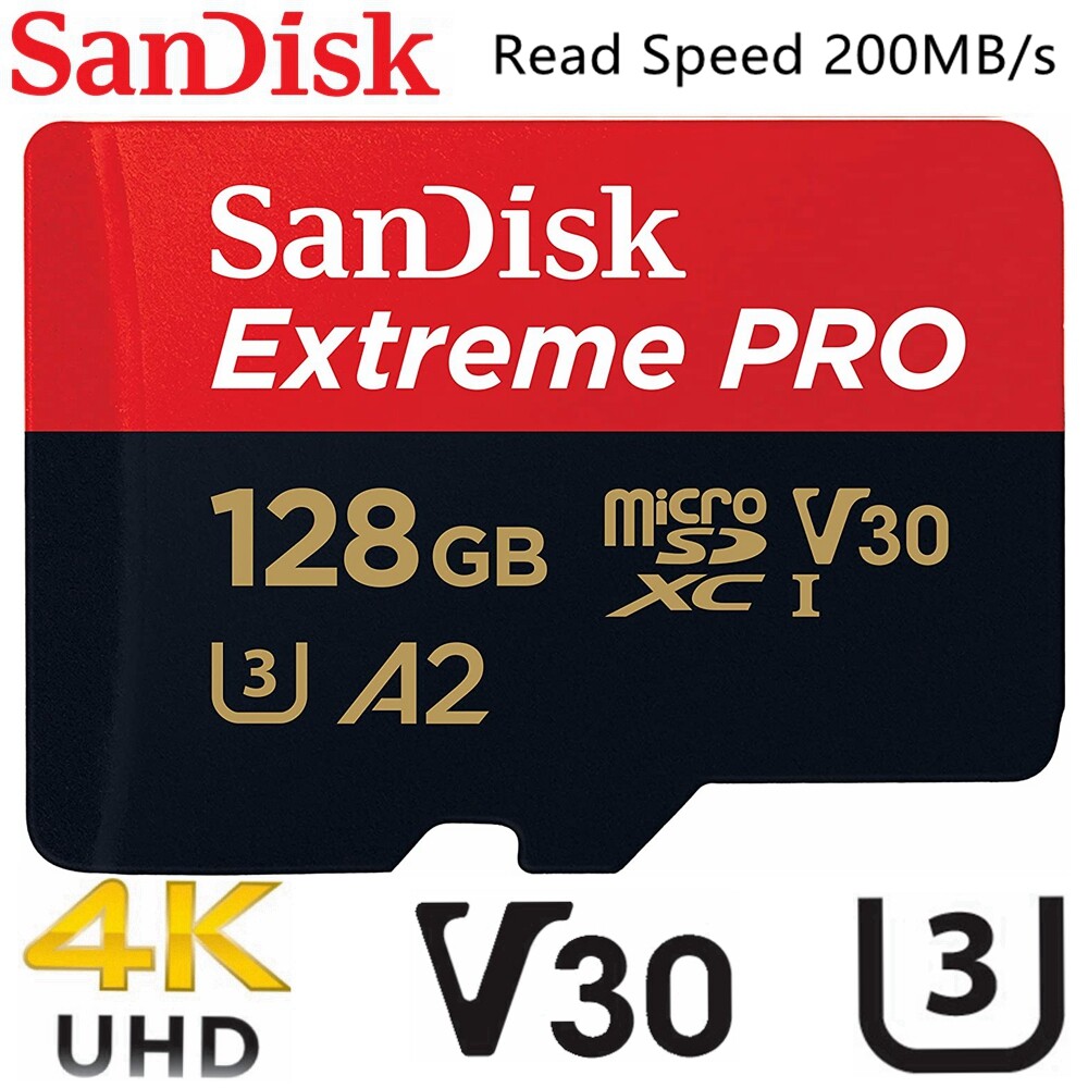 SanDisk Extreme Pro Micro SD 128GB Memory Card Dash Cam 200MB/s SDSQXCD-128G