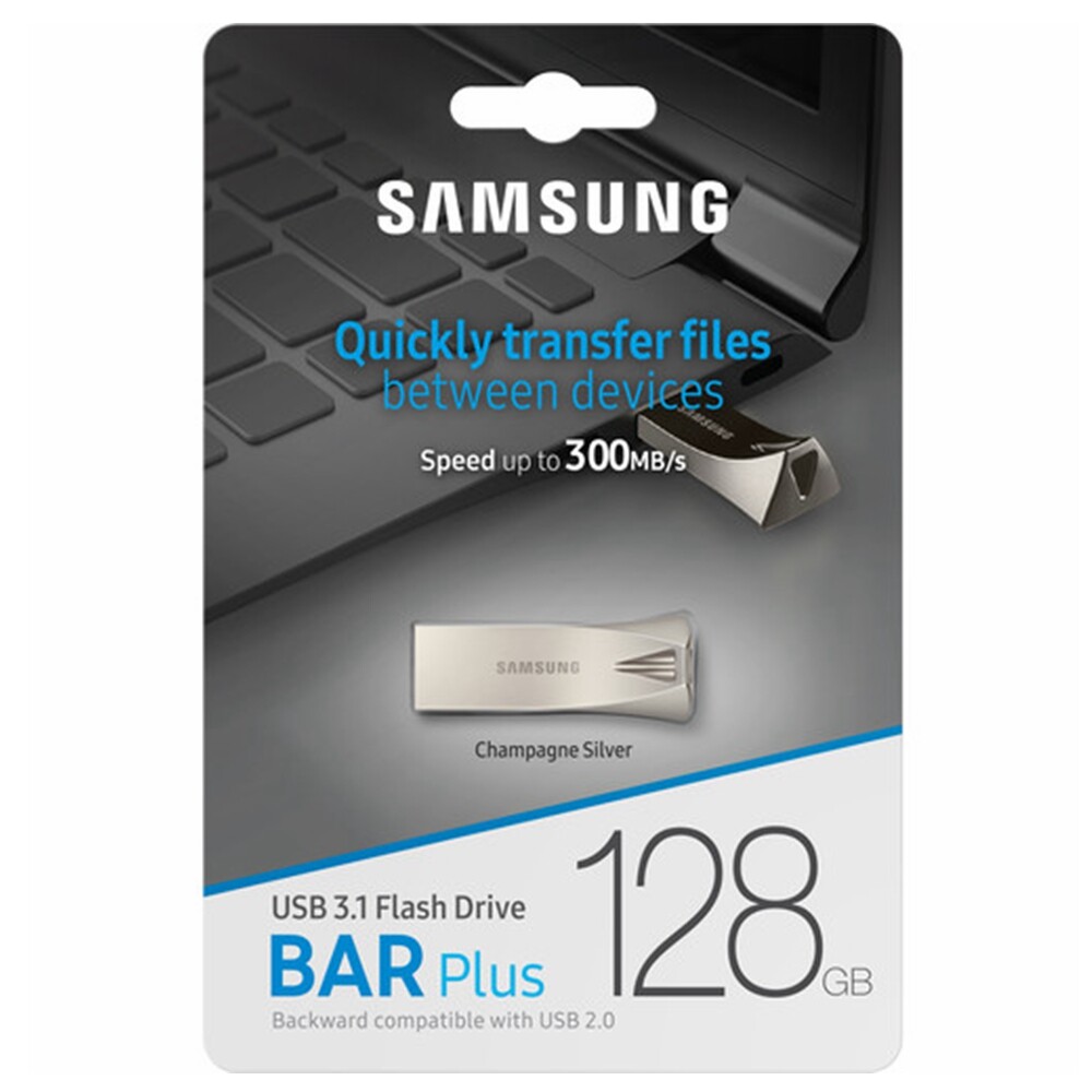 Samsung Bar Plus USB 3.1 Flash Drive 128GB Silver 300Mb/s MUF-128BE3