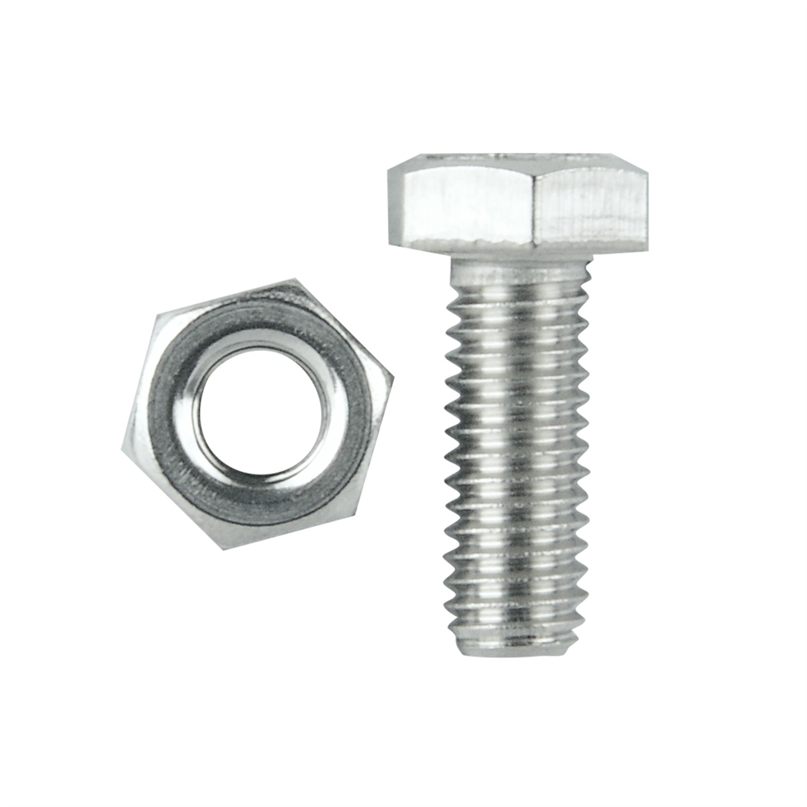 Pinnacle M6 x 16mm Stainless Steel Hex Bolt And Nut - 10 pieces