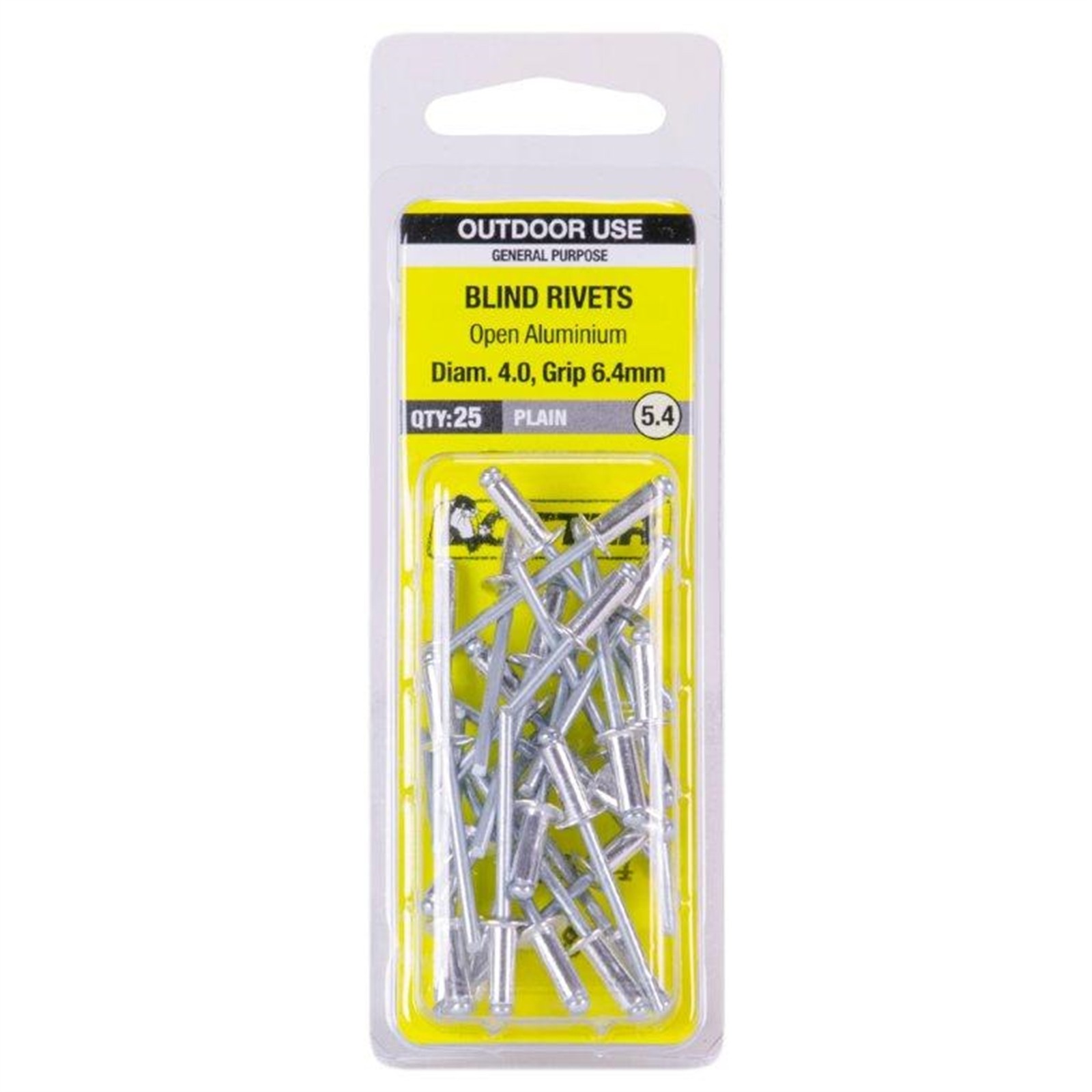 Otter 4.0 x 6.4mm Open Aluminium Blind Rivets 2 pcs
