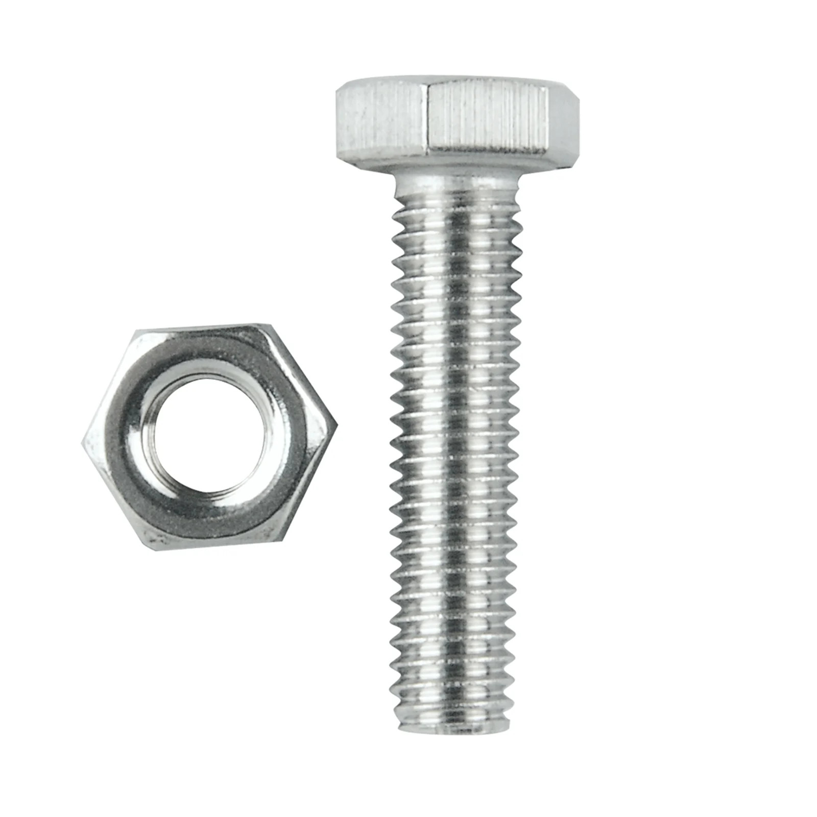 Pinnacle M6 x 25mm Stainless Steel Hex Bolt And Nut - 10 pieces