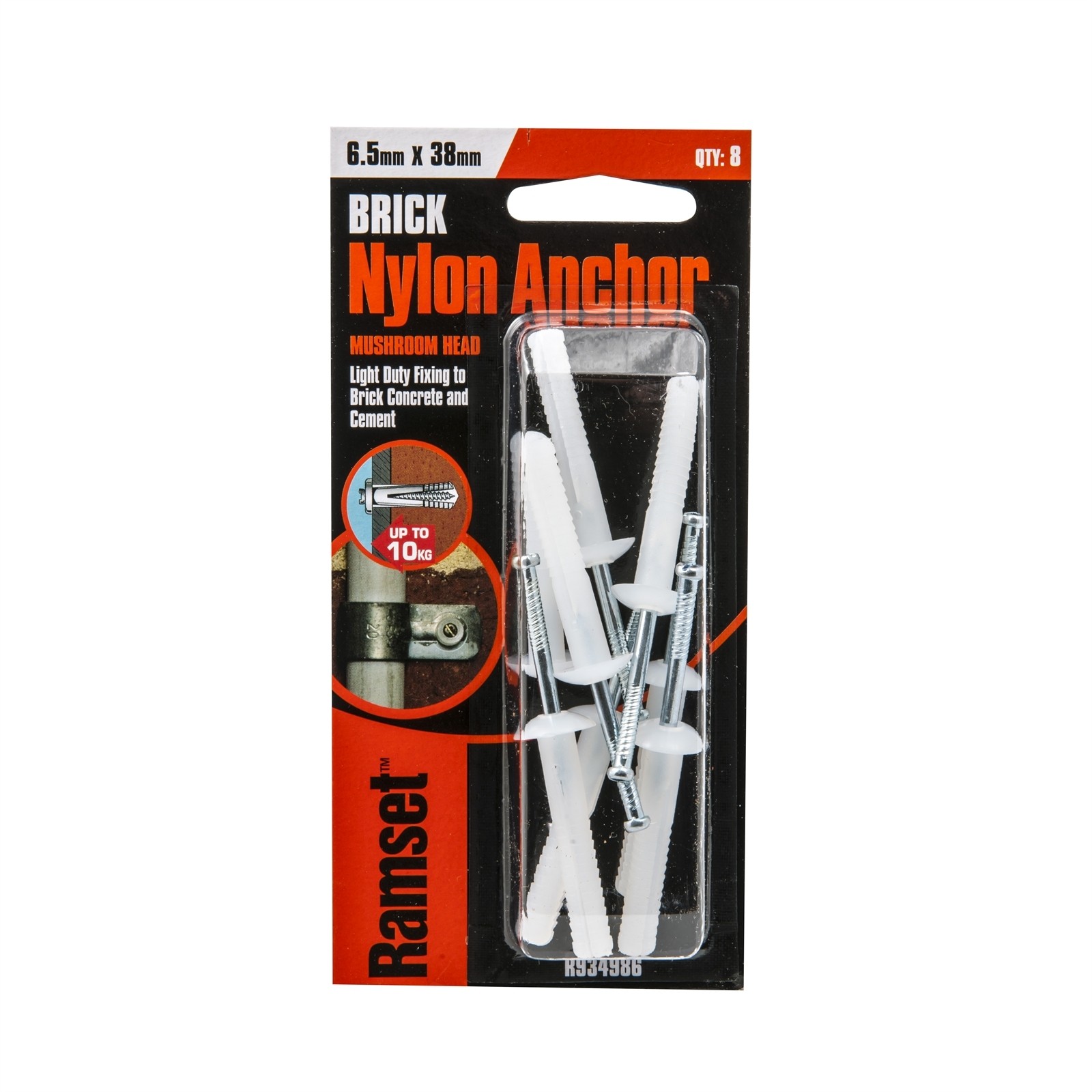 Ramset 6.5 x 38mm Nylon Anchor - 8 Rack 2 pcs