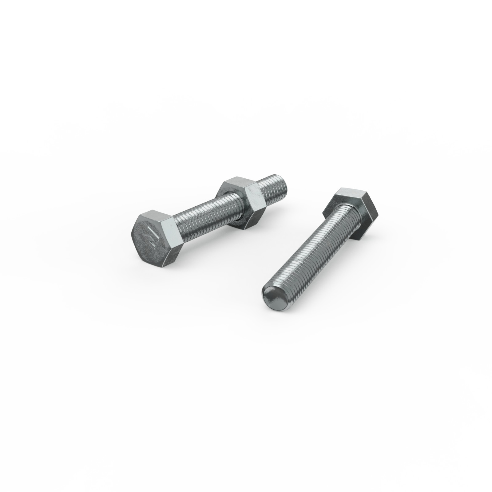 ZENITH M8 x 50mm Zinc Plated Hex Head Bolts and Nuts 10 pcs