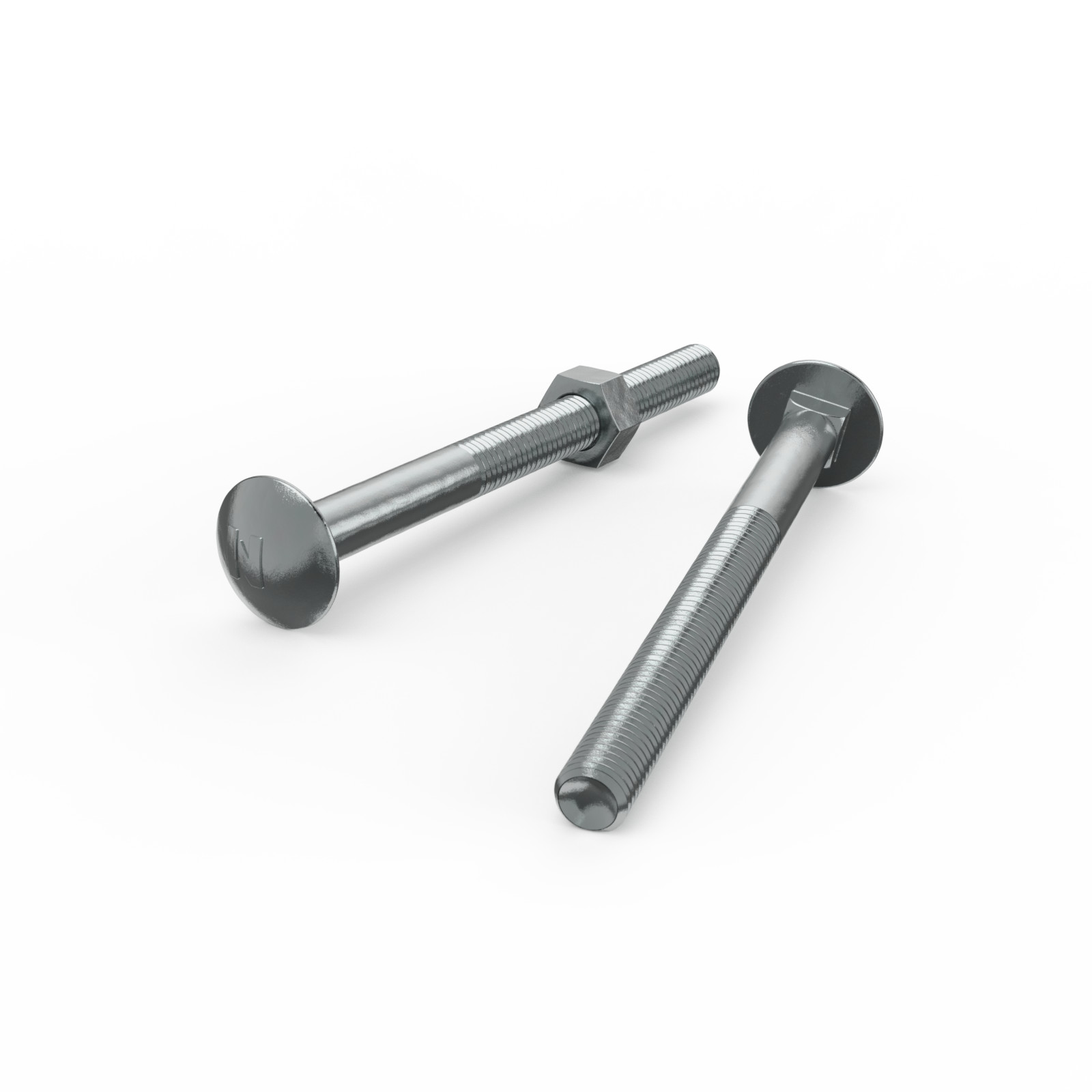 ZENITH M10 x 125mm Zinc Plated Cup Head Bolt and Nut 5 pcs