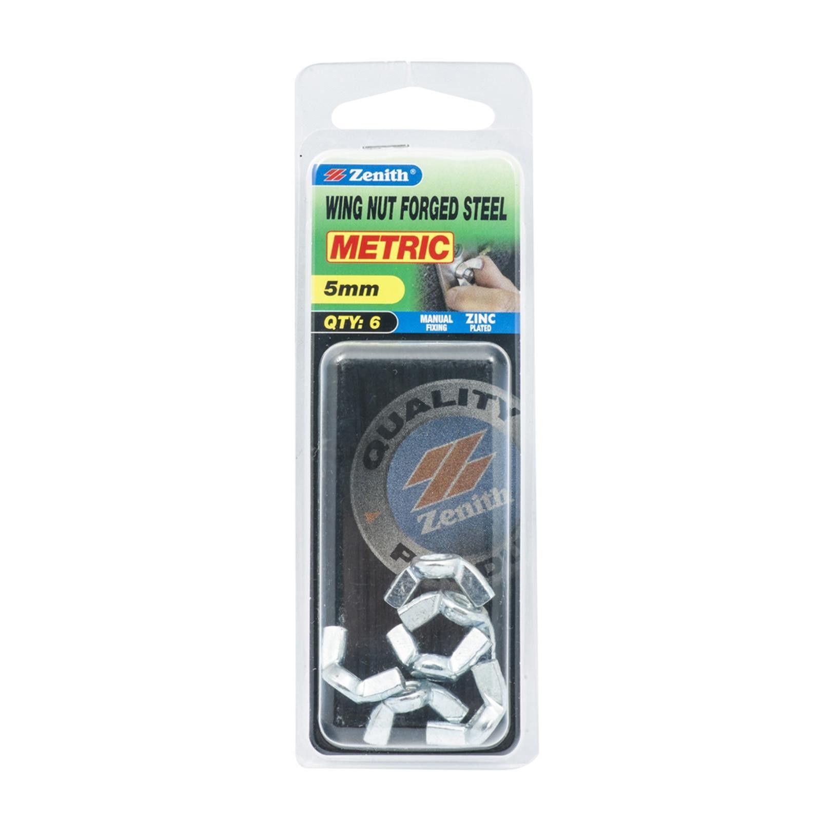 Zenith M5 Zinc Plated Forged Wing Nut 2 pcs