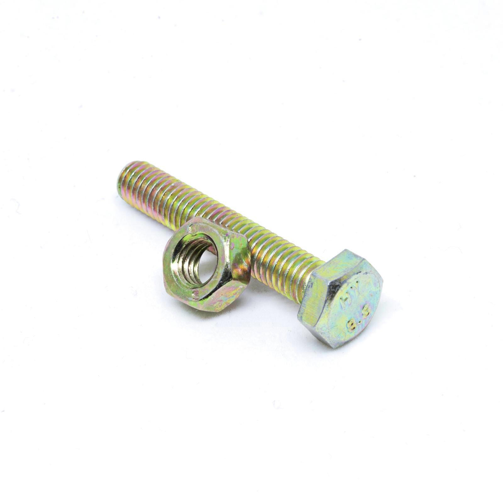 Pinnacle 1/2 x 2" Yellow Zinc Hi Tensile Hex Bolt And Nut - 4 pieces