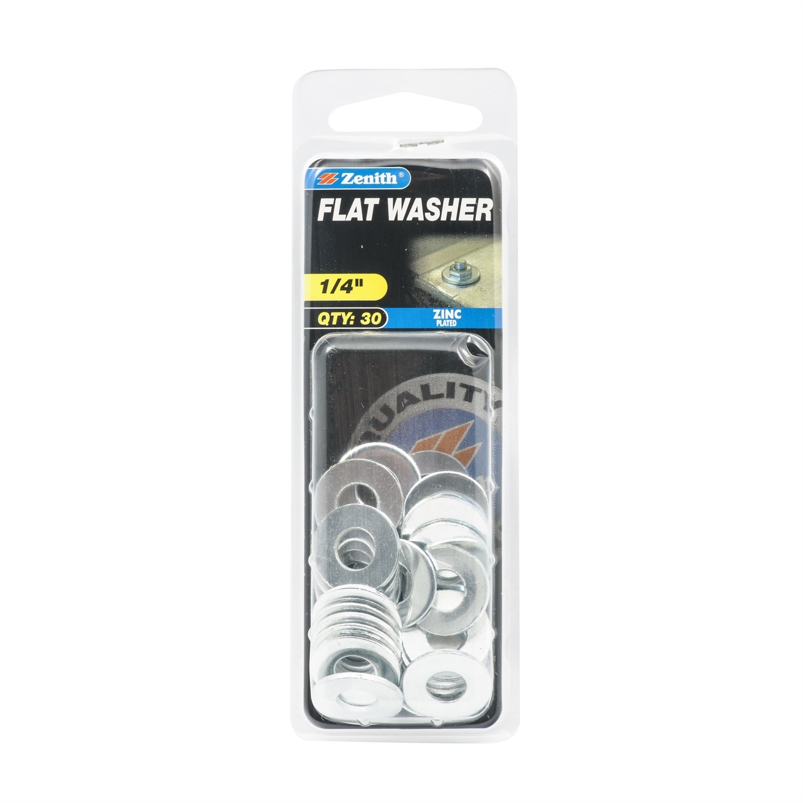 Zenith 1/4" Zinc Plated Flat Washers 2 pcs