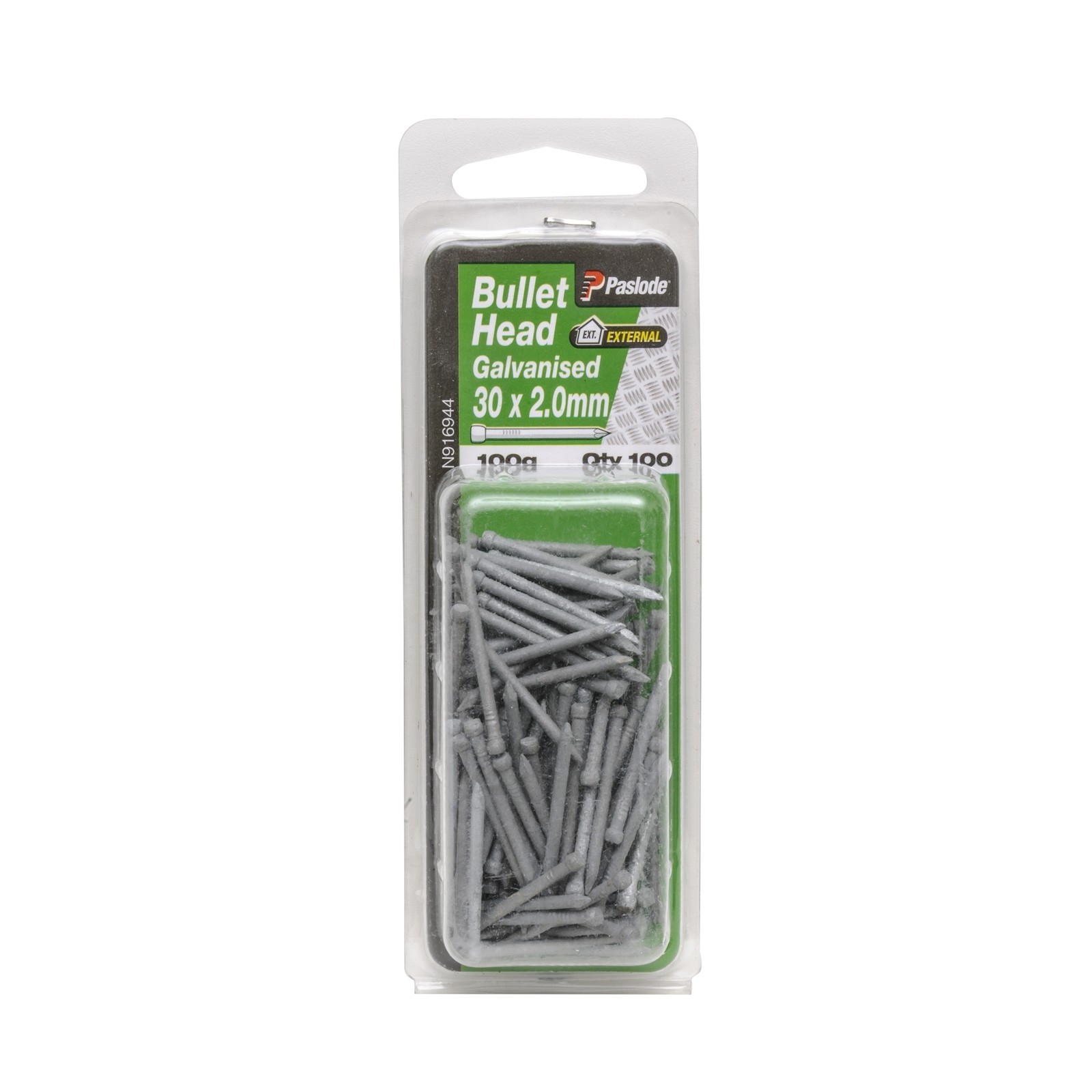 Paslode 30 x 2.0mm 100g Galvanised Bullet Head Nail - 100 pieces