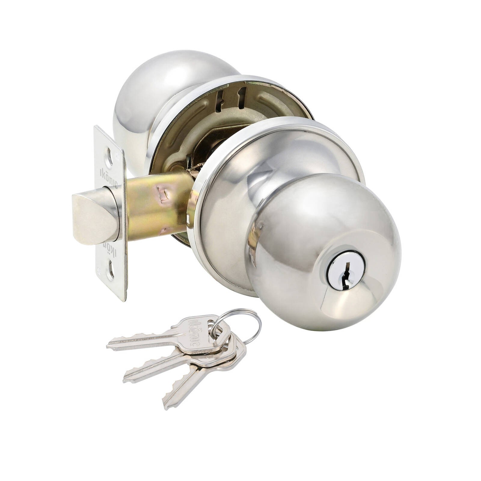 Ikonic Bright Chrome Ruby Entry Knob Set