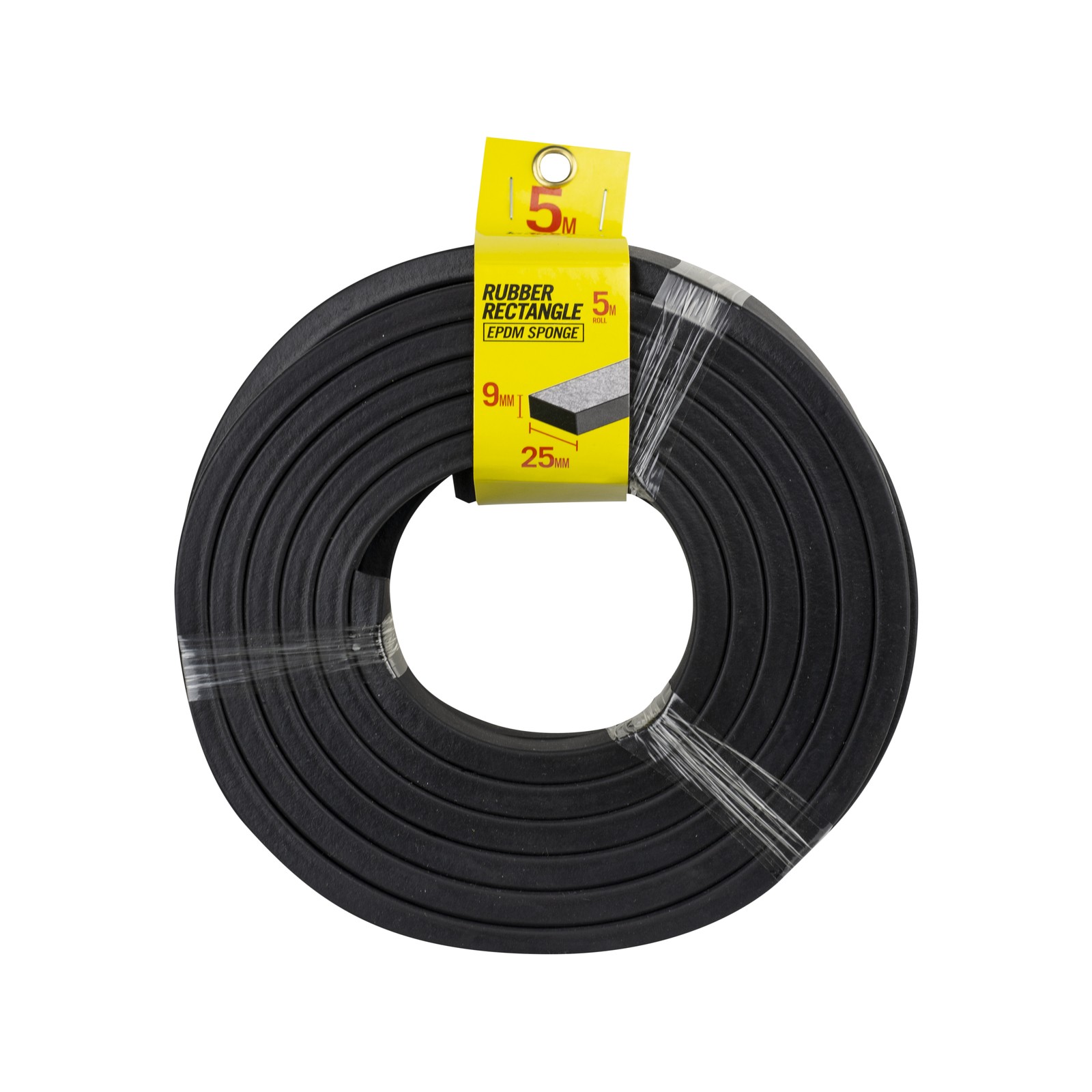 Moroday 9 x 25mm x 5m Black Rubber Rectangle