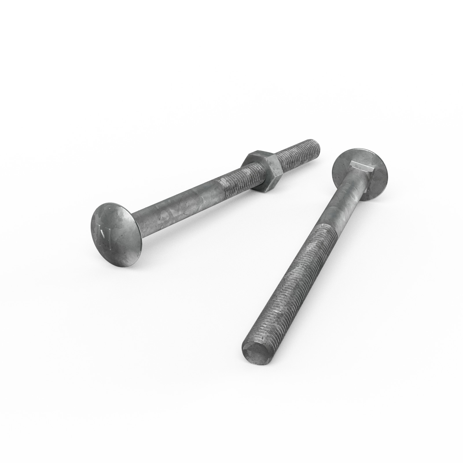 ZENITH M10 x 140mm Hot Dip Galvanised Cup Head Bolts And Nuts 5 pcs