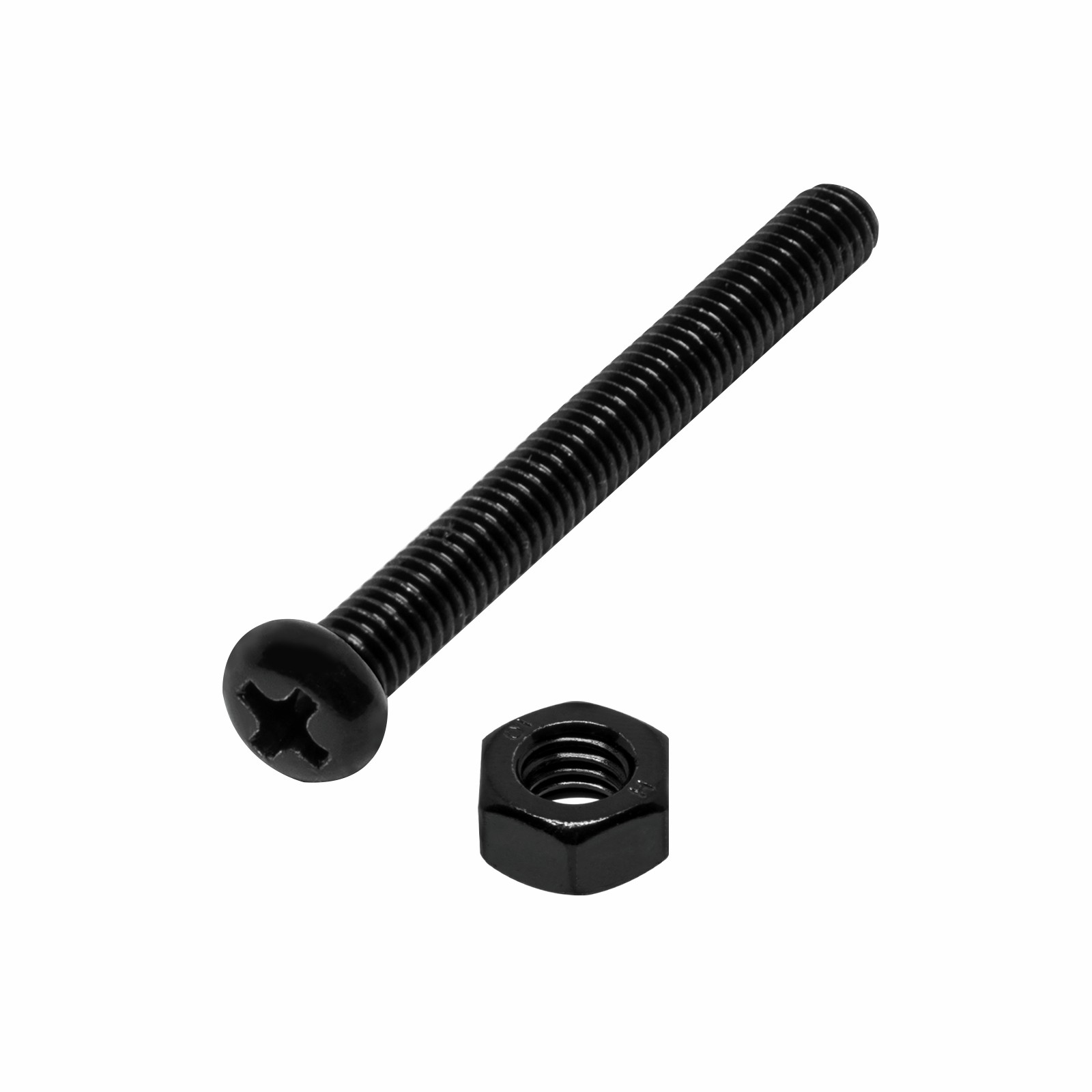 Pinnacle M4 x 80mm Black Ruspert® Round Head Bolts And Nuts 4 pcs