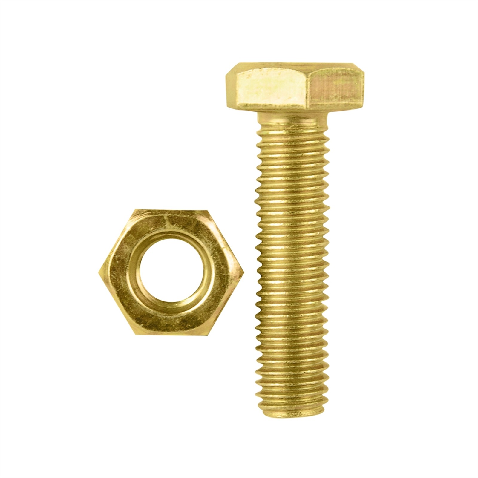 Pinnacle M10 x 40mm Yellow Zinc Hi Tensile Hex Bolt And Nut - 4 pieces
