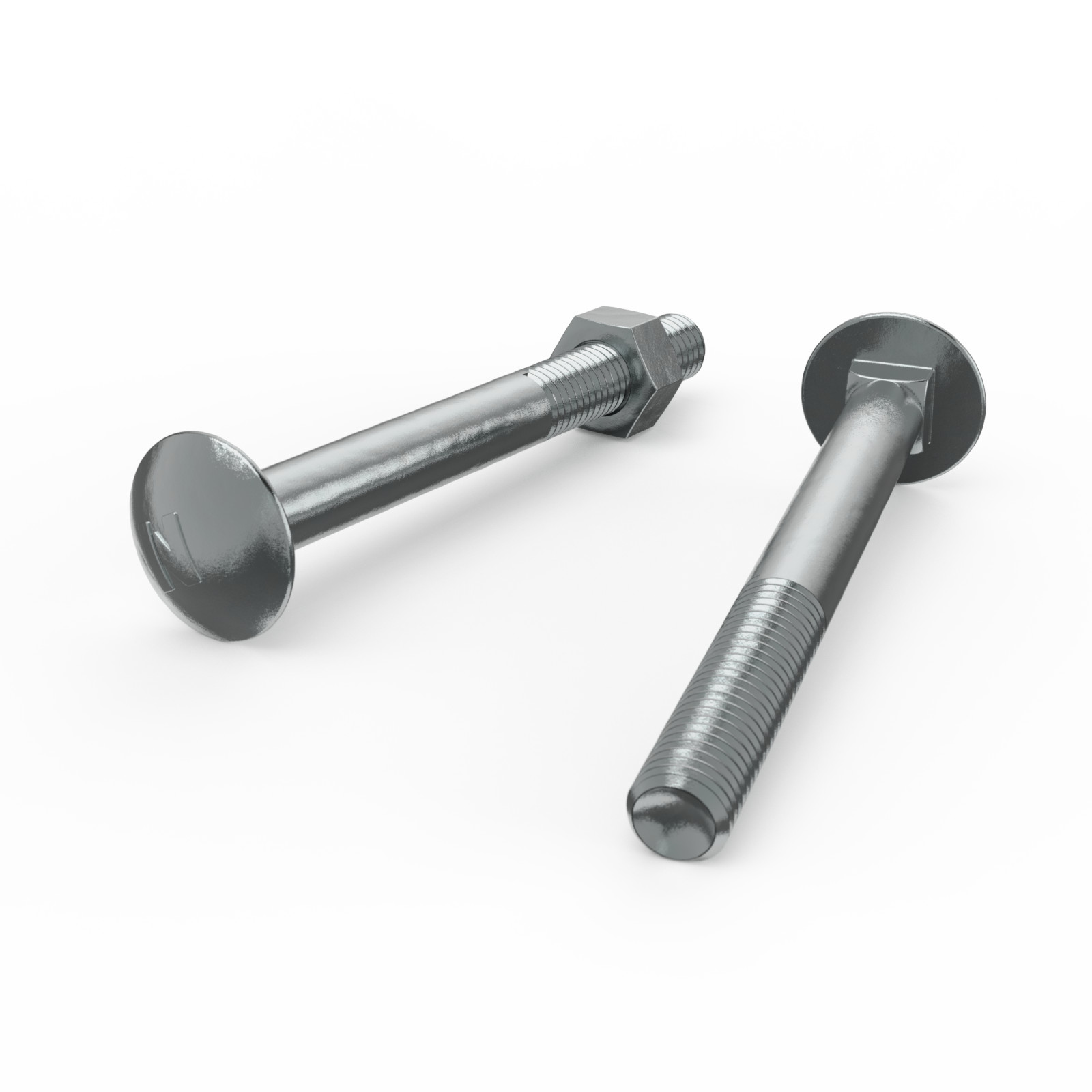 ZENITH M10 x 100mm Zinc Plated Cup Head Bolt and Nut 5 pcs