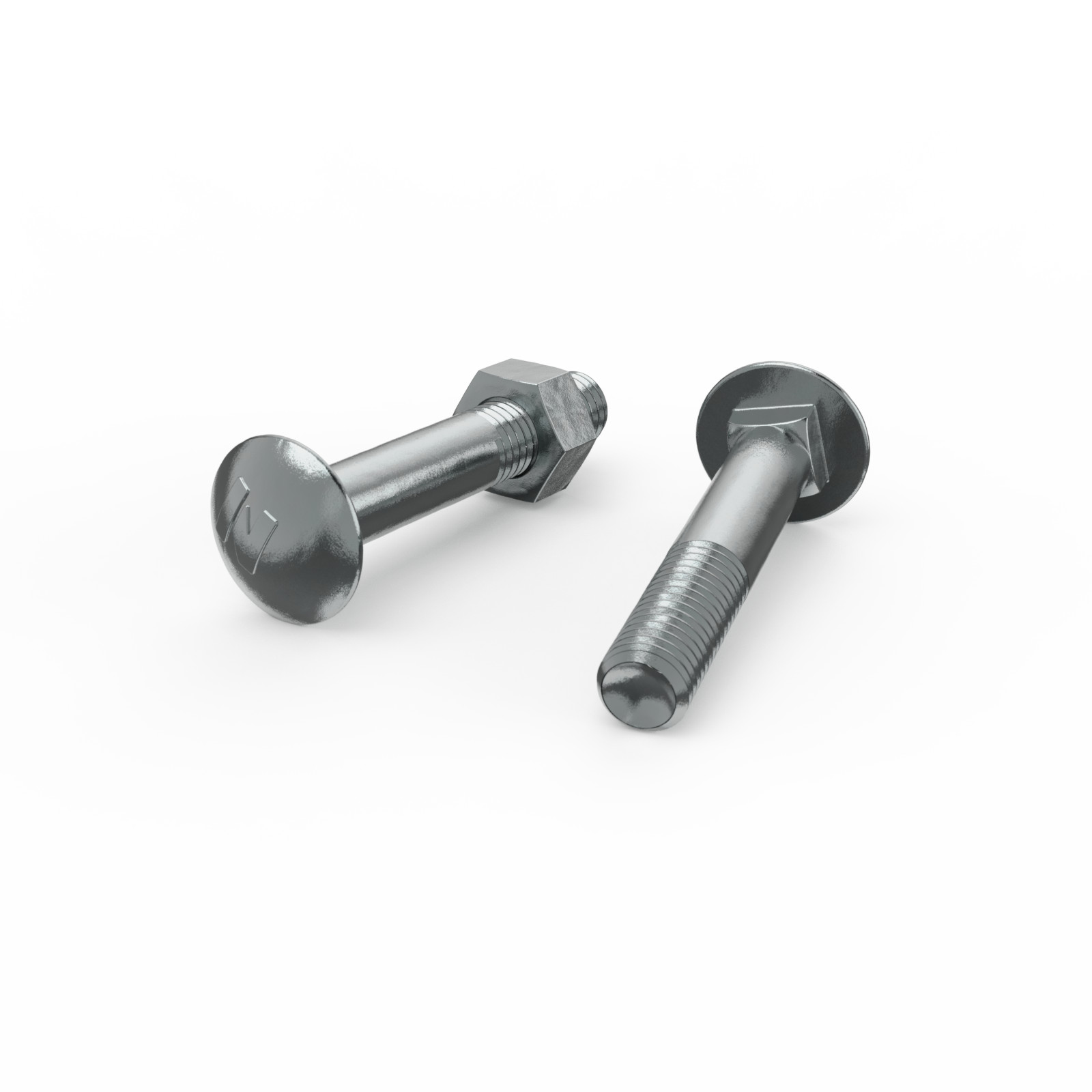 ZENITH M10 x 65mm Zinc Plated Cup Head Bolt and Nut 10 pcs
