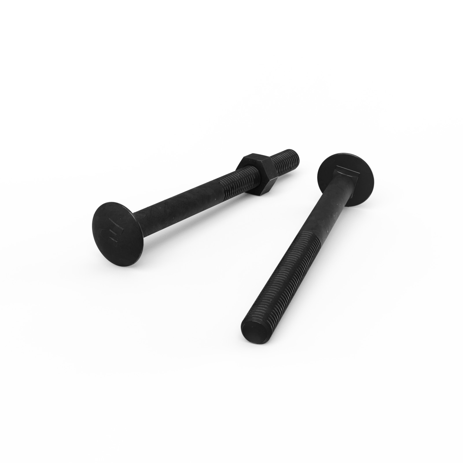 ZENITH M10 x 120mm Hot Dipped Galvanised Black Cup Head Bolts and Nuts 5 pcs