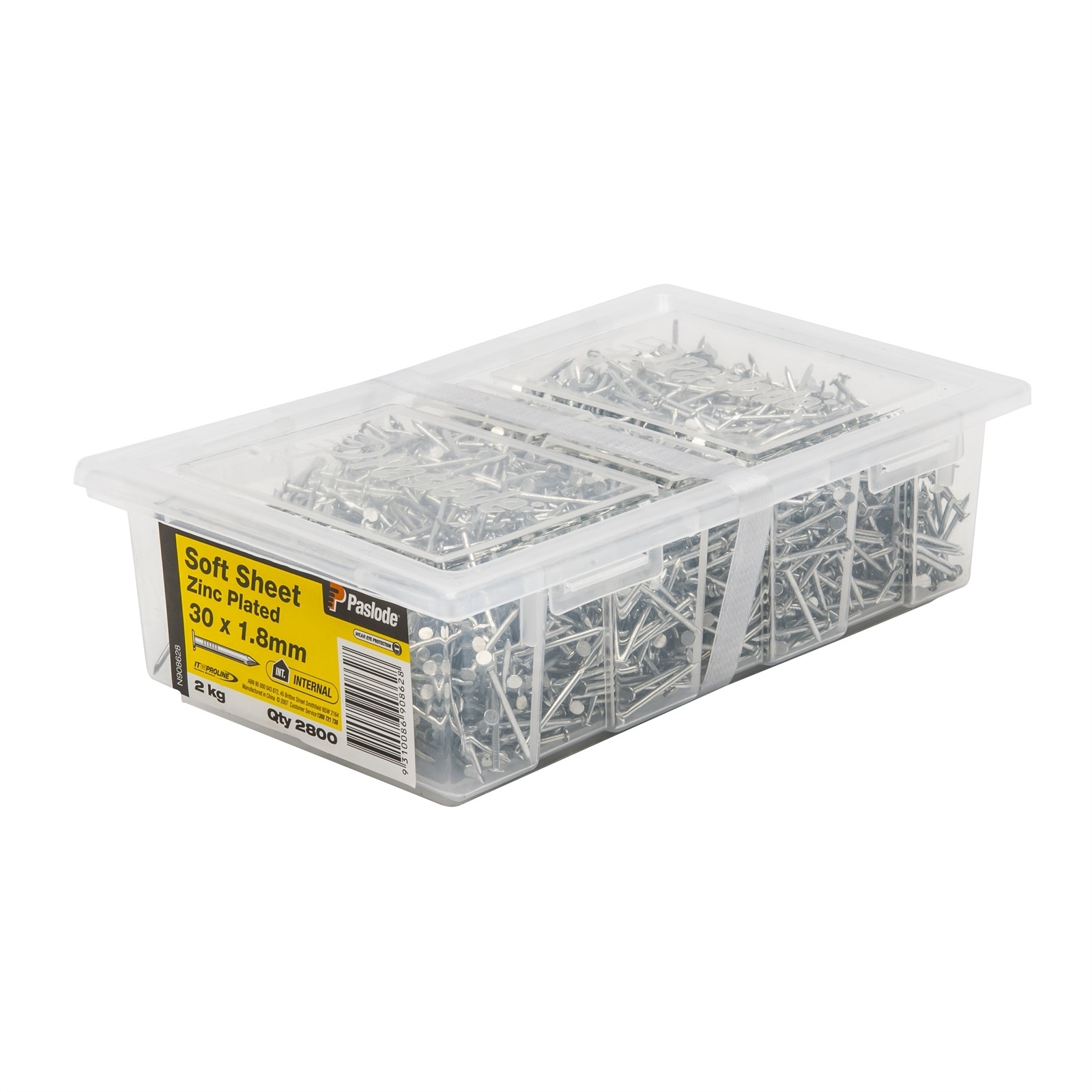 Paslode 30 x 1.8mm 2kg Zinc Plated Soft Sheet Nail - 2800 pieces