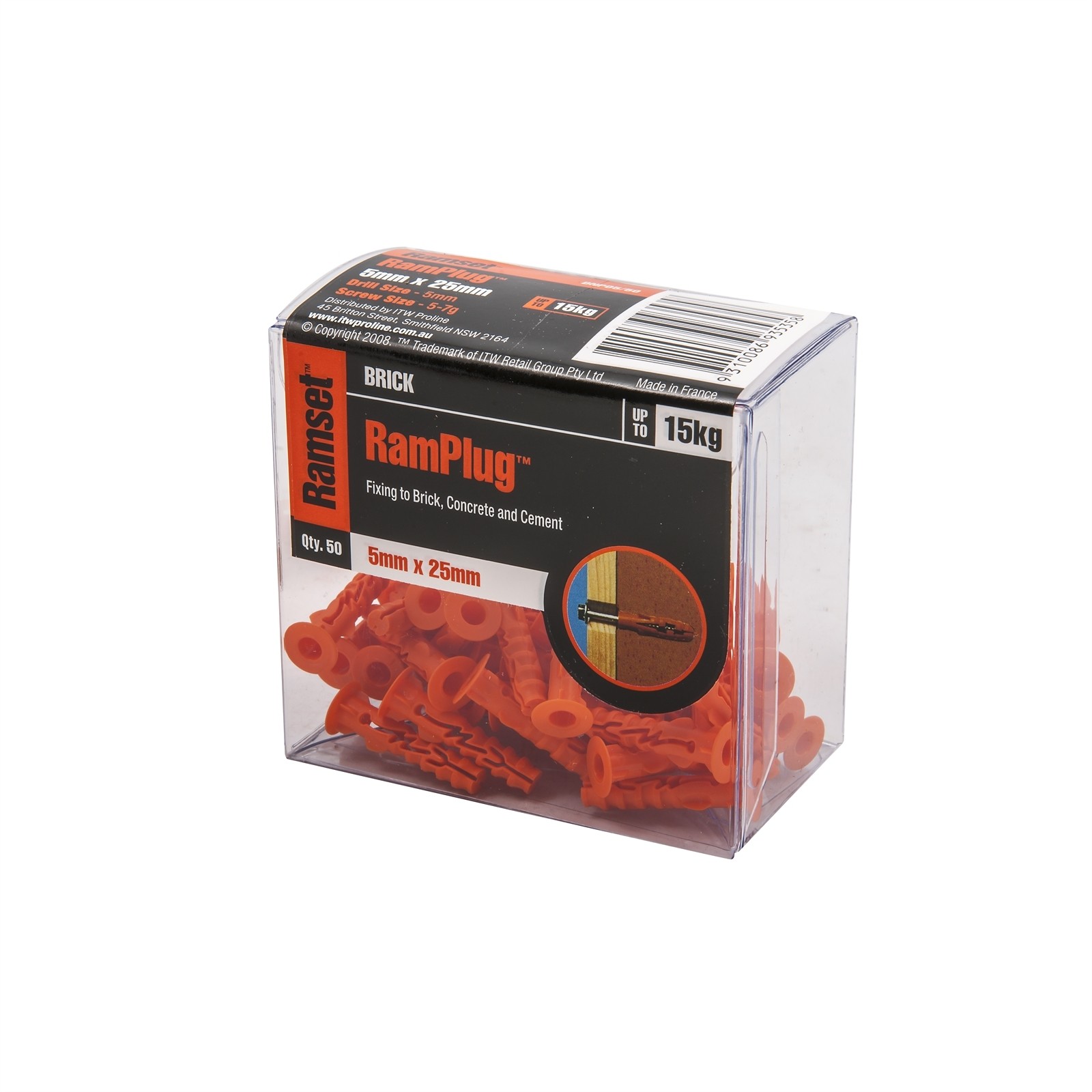 Ramset 5 x 25mm Anchor RamPlug - 50 pieces