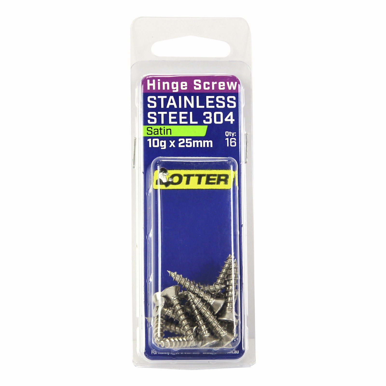 Otter 10 x 25mm Satin Stainless Steel 304 Hinge Screws 2 pcs