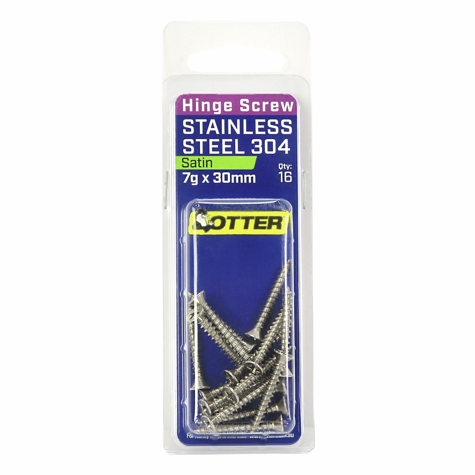 Otter 7 x 30mm Satin Stainless Steel 304 Hinge Screws 2 pcs