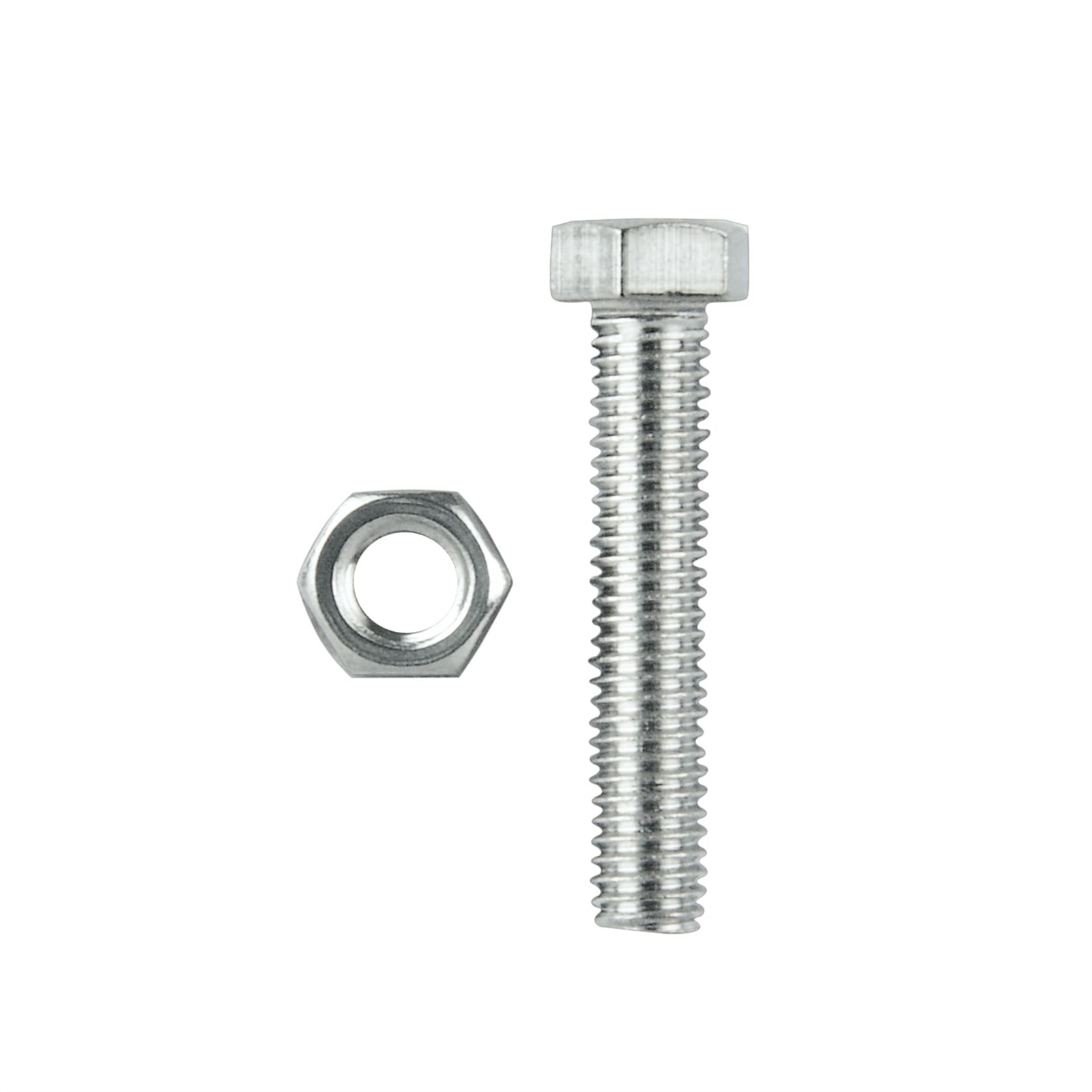 Pinnacle M8 x 65mm Zinc Plated Hex Head Bolts And Nuts 2 pcs