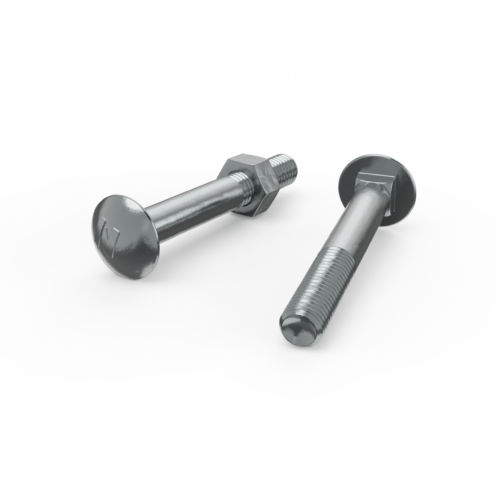 ZENITH M10 x 75mm Zinc Plated Cup Head Bolt and Nut 10 pcs