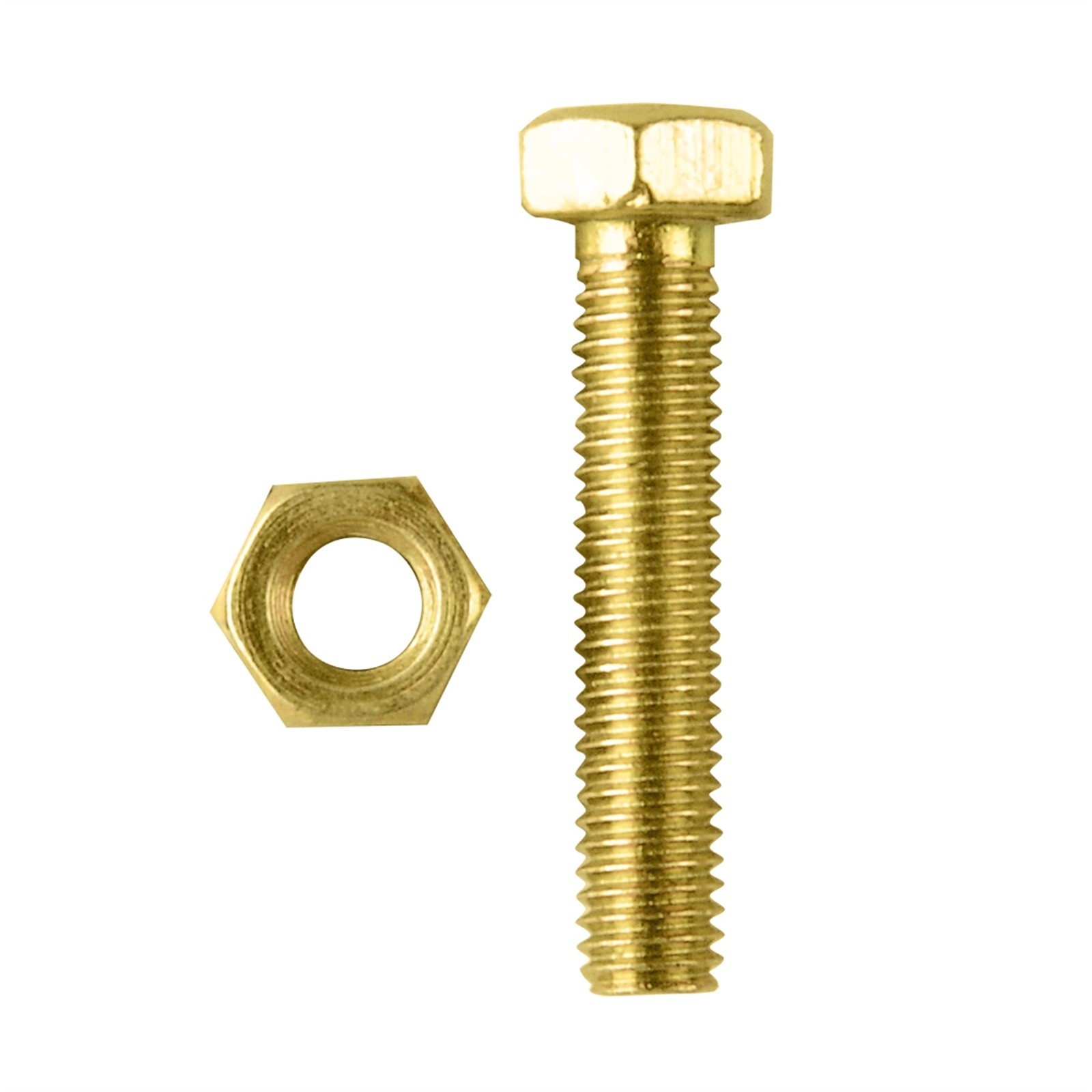 Pinnacle M5 x 25mm Yellow Zinc Hi Tensile Hex Bolt And Nut 2 pcs